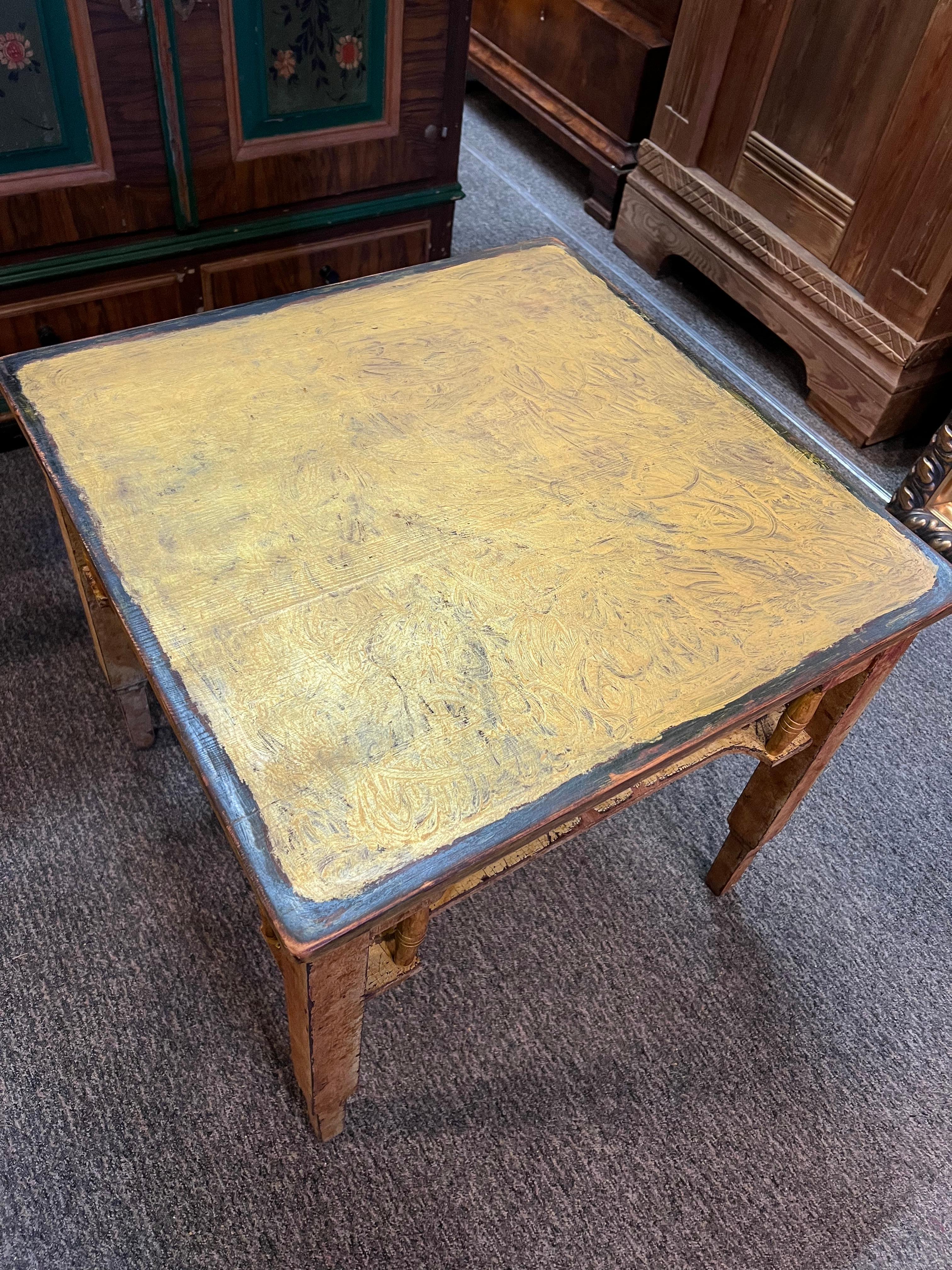 c.1880s Primitive Farmhouse Coffee Table, Rustic, Arts and Crafts For Sale 6