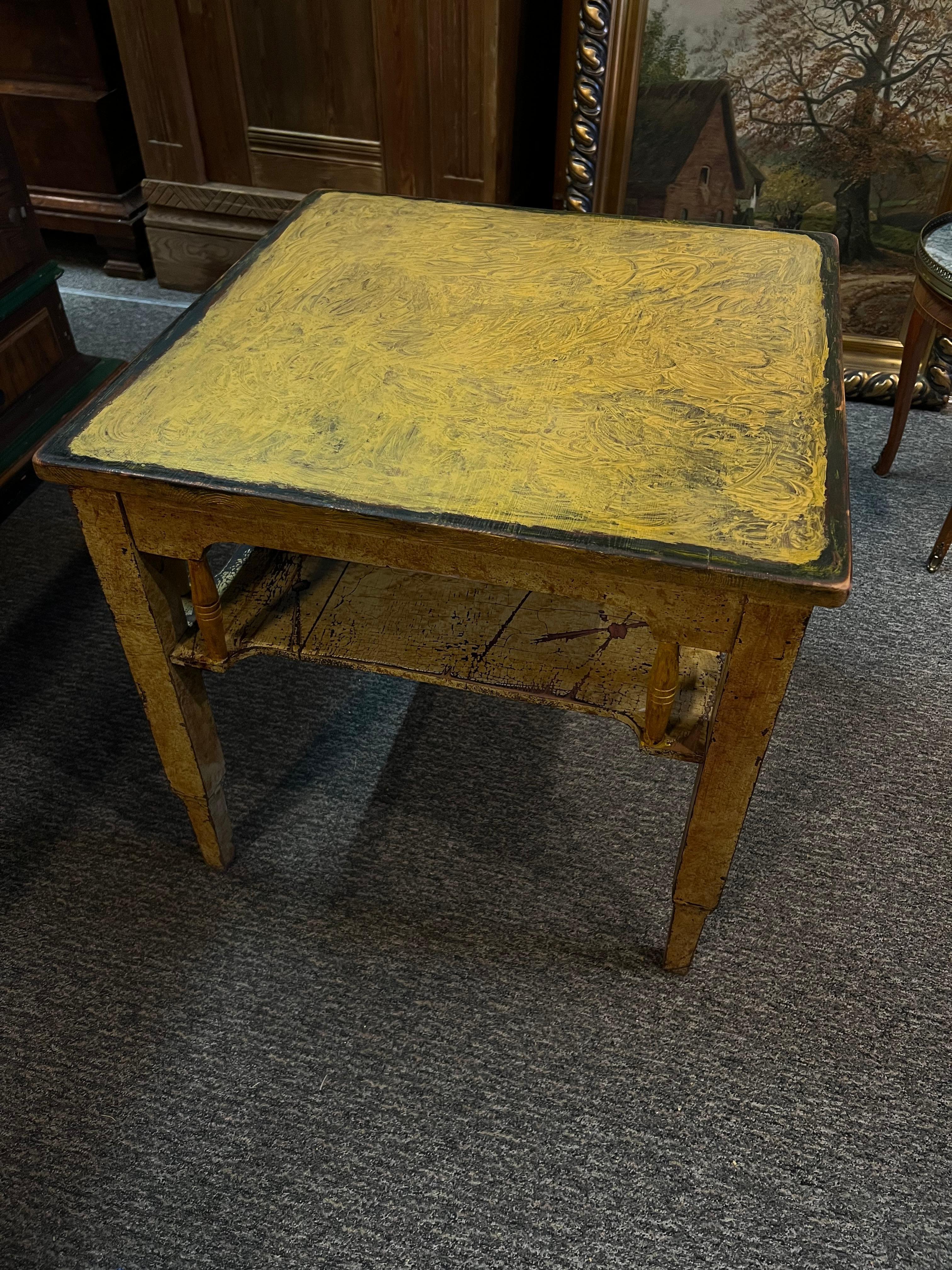 c.1880s Primitive Farmhouse Coffee Table, Rustic, Arts and Crafts For Sale 7