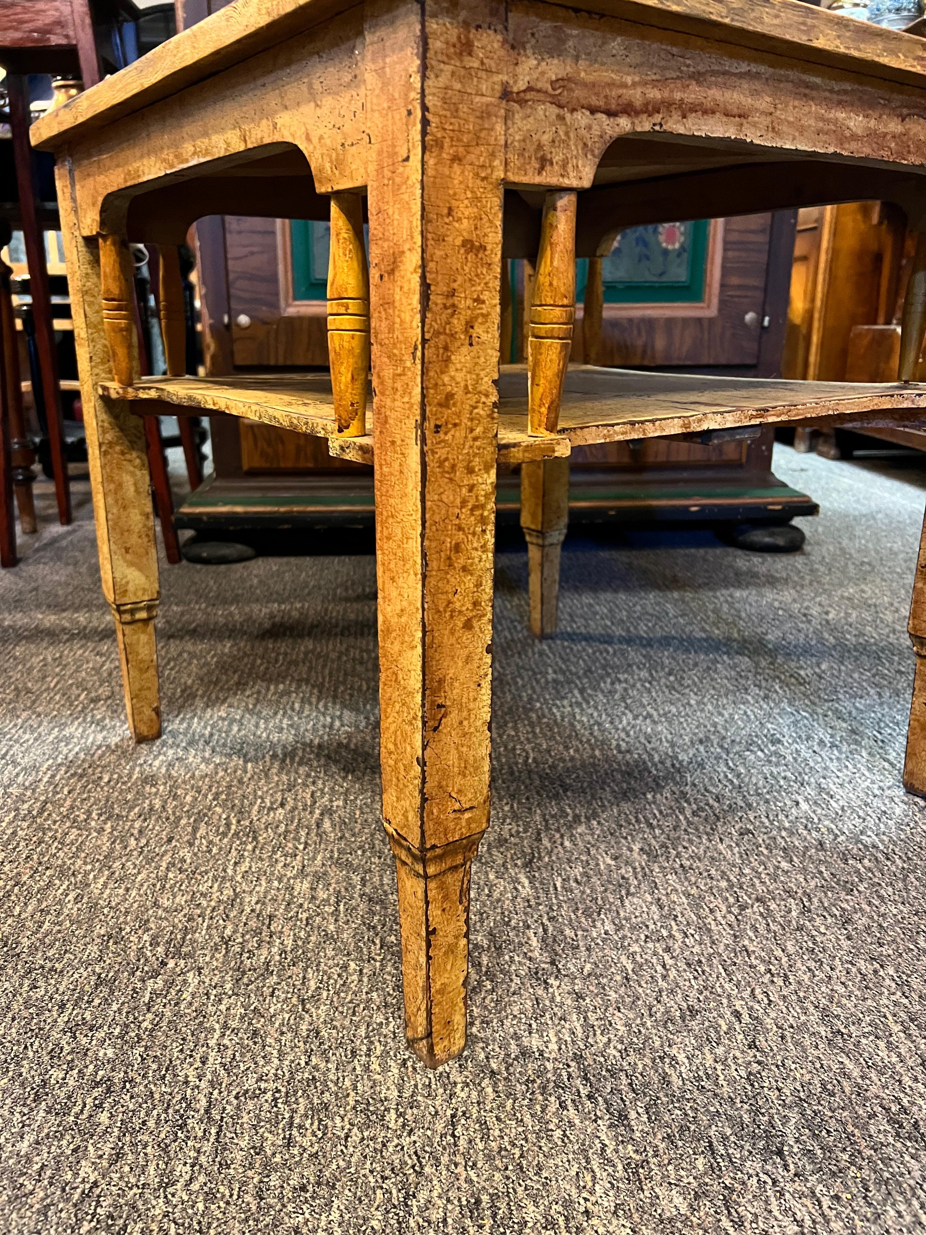 c.1880s Primitive Farmhouse Coffee Table, Rustic, Arts and Crafts For Sale 9