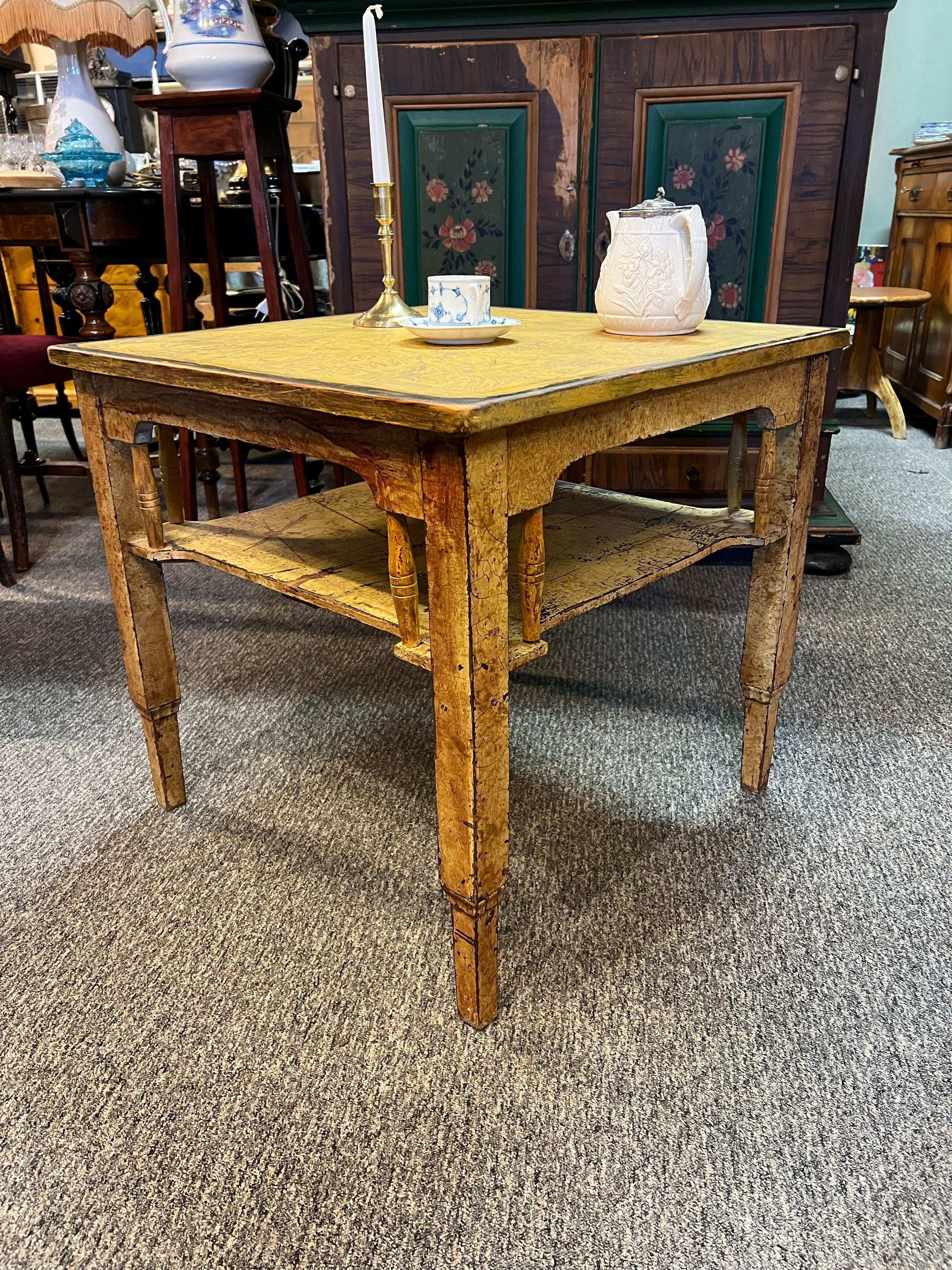 c.1880s Primitive Farmhouse Coffee Table, Rustic, Arts and Crafts In Good Condition For Sale In Skien, NO