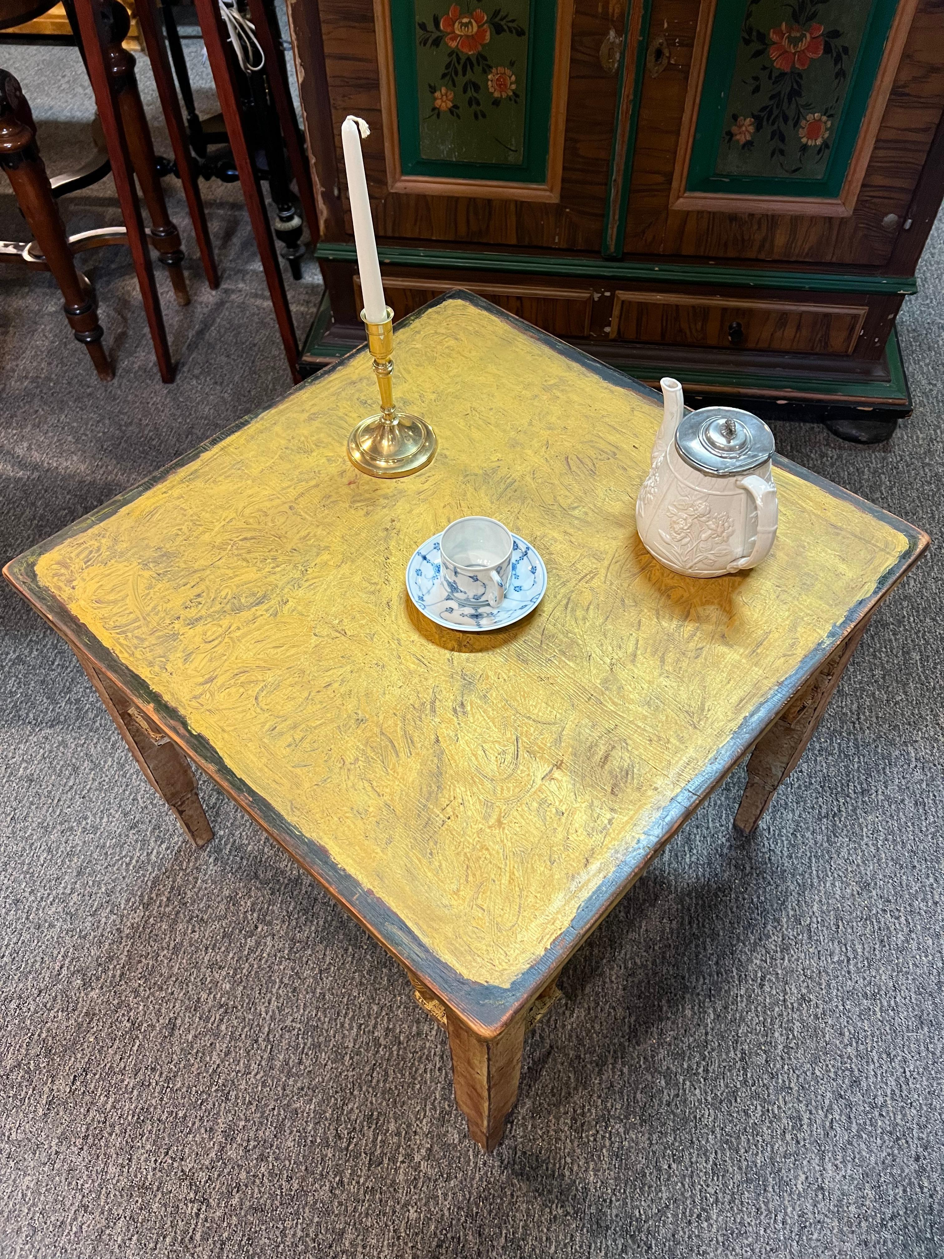 19th Century c.1880s Primitive Farmhouse Coffee Table, Rustic, Arts and Crafts For Sale