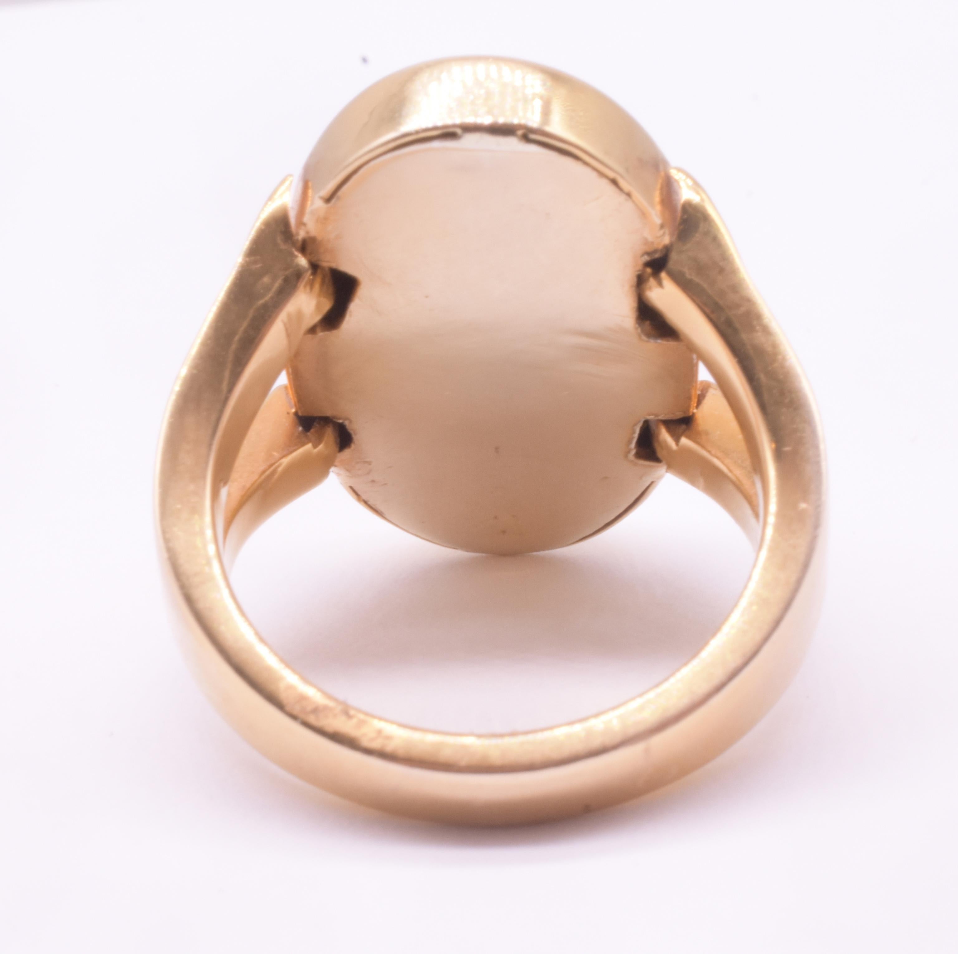 C1885 Gemischte Metall 14K Gold und Platin Japanesque Ring w Crane sz 7.75 im Angebot 2
