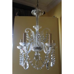 c1890-1900 Antique Anglo-Irish Traditional Cut Leaded Crystal Chandelier