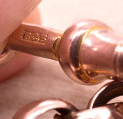 9 Carat Rose Gold Albert Curb Link Chain, circa 1890