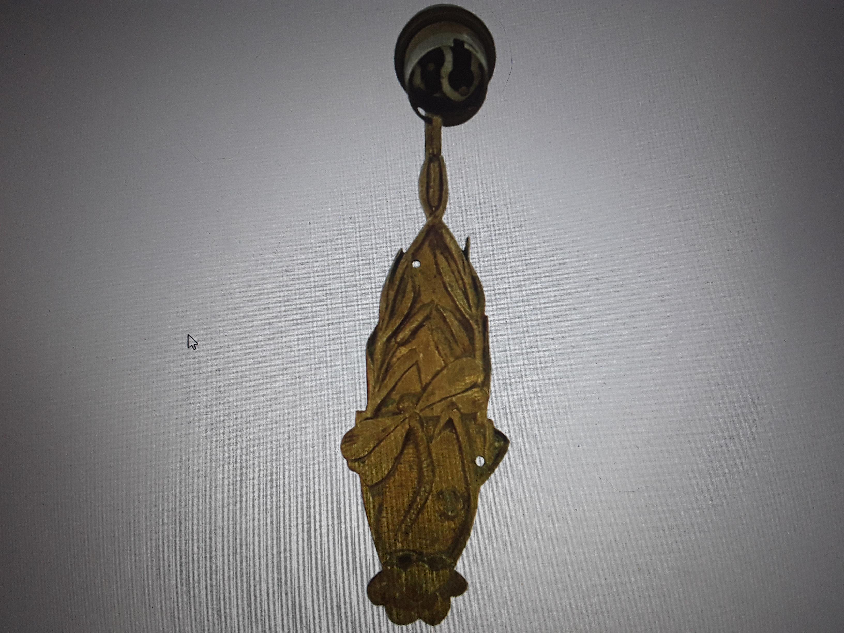 c1890 French Art Nouveau Gilt Bronze Dragonfly Wall Sconce For Sale 7