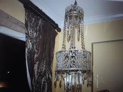 c1890 French Beaded Crystal "Crown" Form Chandelier