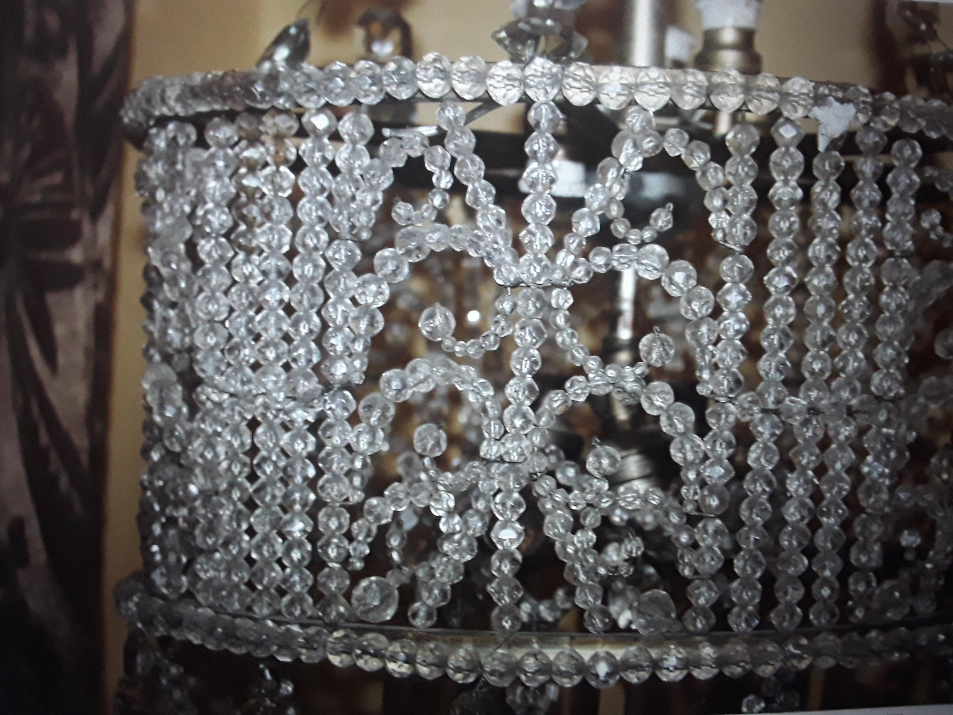 c1890 French Beaded Crystal 