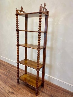 C1890 French Cherry Wood Etagere Shelving Unit