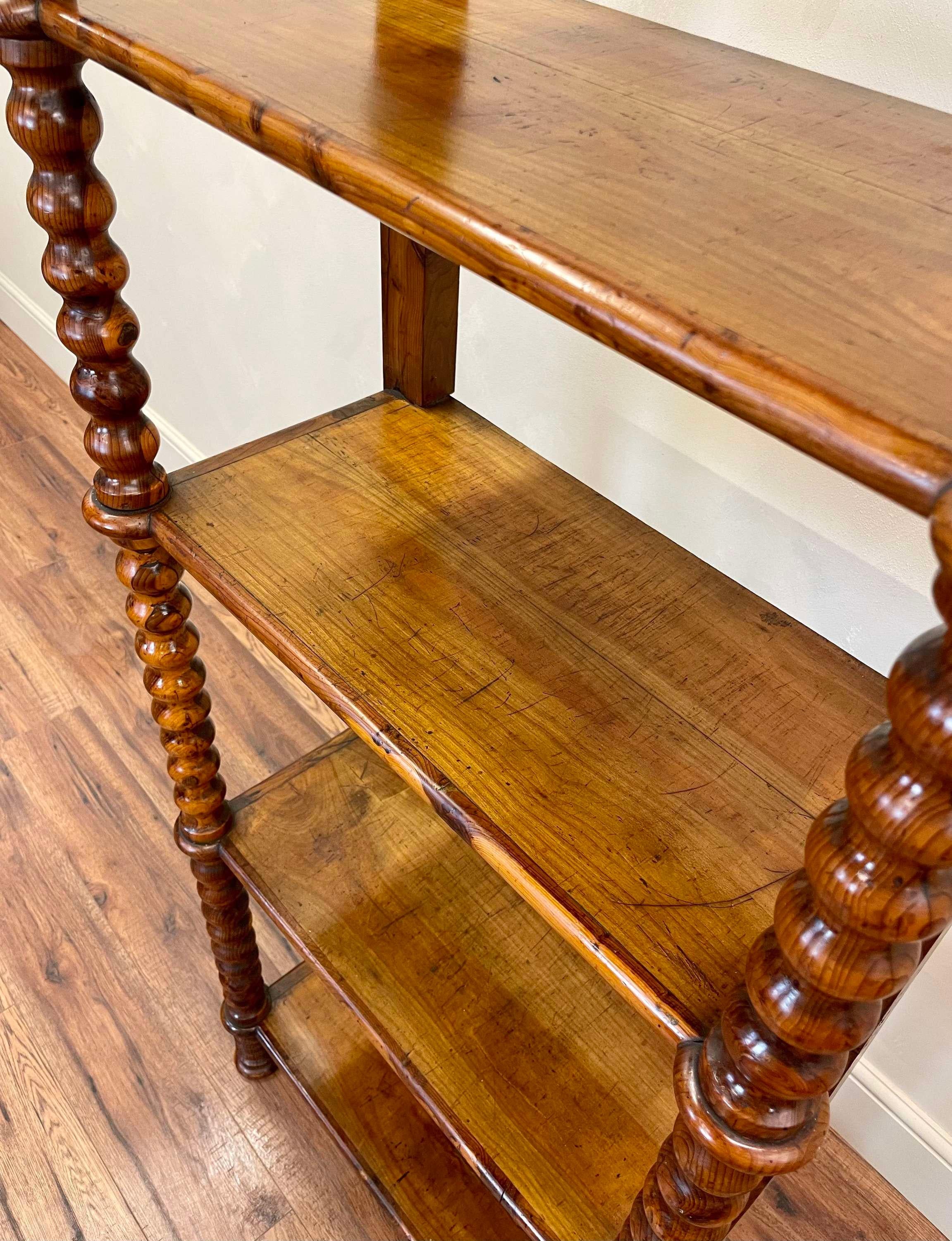 Late 19th Century C1890 French Cherry Wood Etagere Shelving Unit