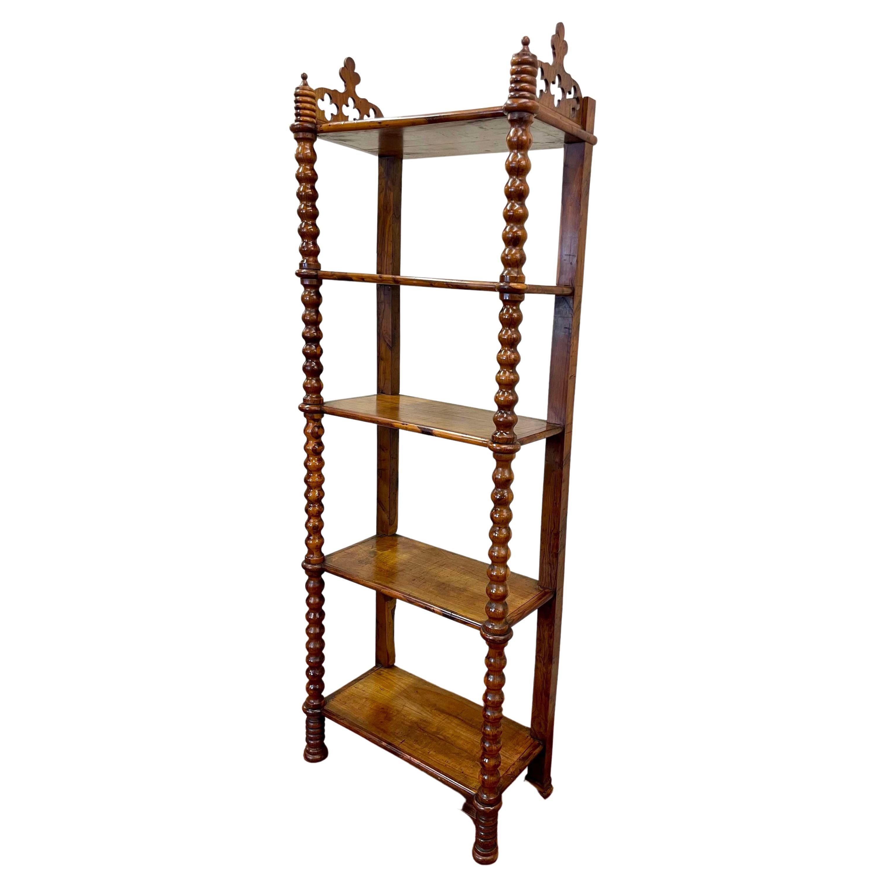 C1890 French Cherry Wood Etagere Shelving Unit For Sale at 1stDibs