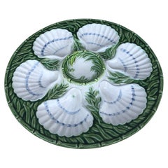 C.1890 French Majolica Oyster Plate Salins