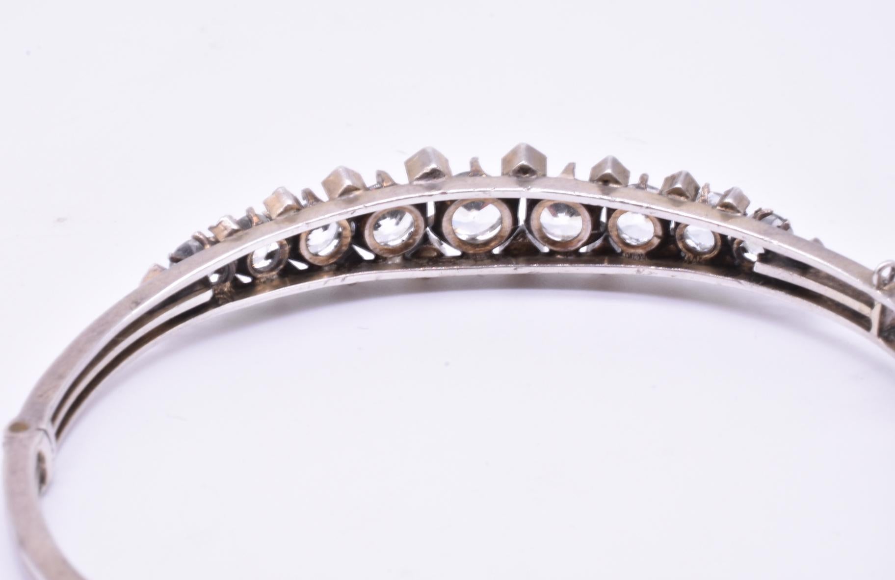 Silver Paste Bangle, circa 1890 In Excellent Condition In Baltimore, MD