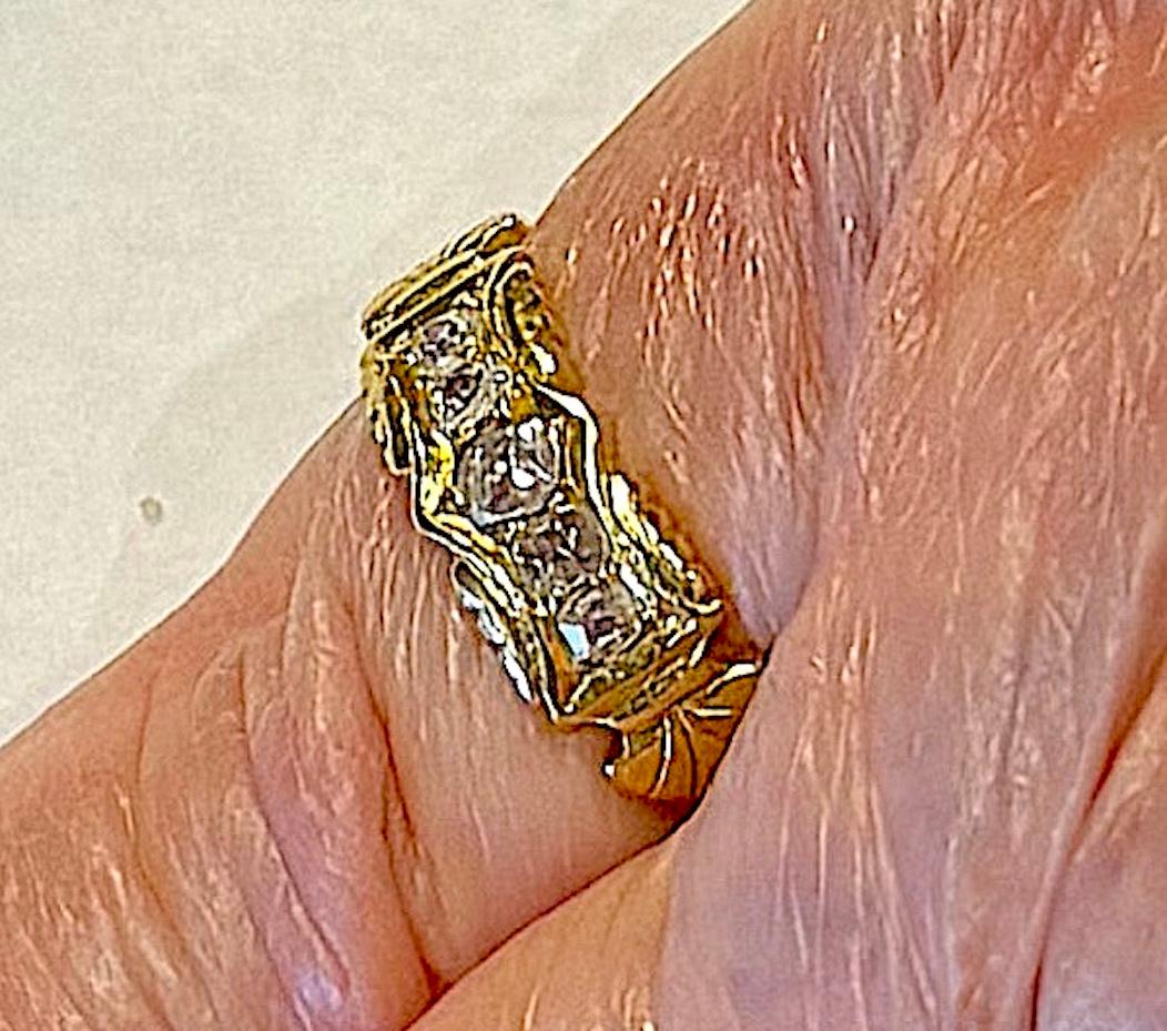 C1890 Viktorianischer 18K 5 Diamanten Ring markiert E&B im Angebot 7