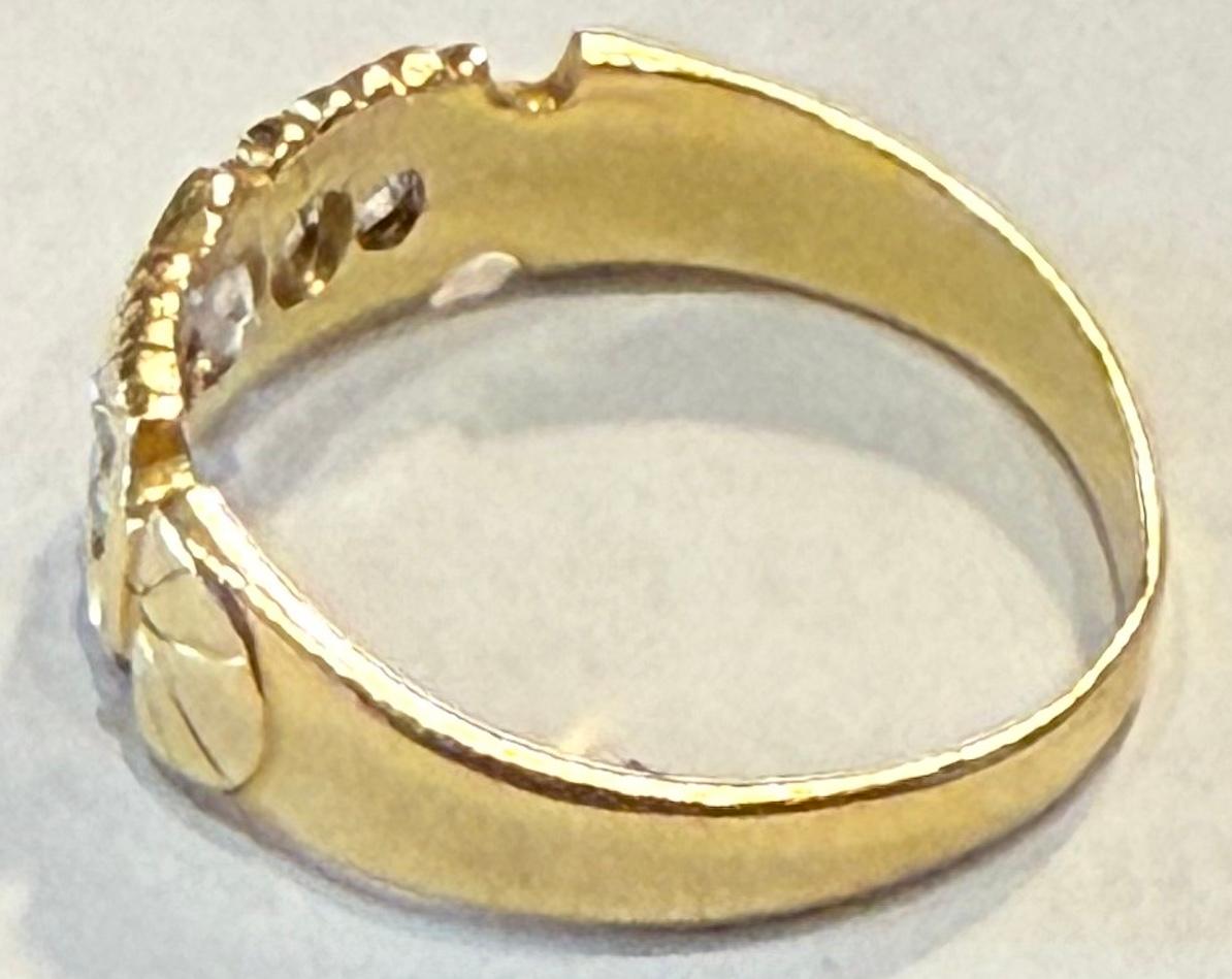 C1890 Viktorianischer 18K 5 Diamanten Ring markiert E&B im Zustand „Hervorragend“ im Angebot in Baltimore, MD