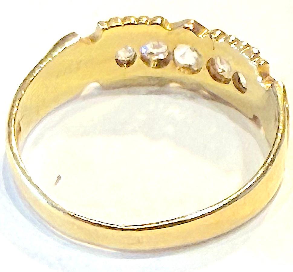 C1890 Viktorianischer 18K 5 Diamanten Ring markiert E&B im Angebot 1