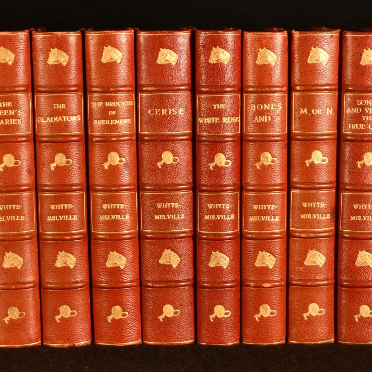 A uniformly bound set of these delightful novels and poetry from George Whyte-Melville.

A uniform set in signed half crushed morocco binding by Bayntun. 

Twenty-four volumes of novels and poems by George Whyte-Melville.

Illustrated with a