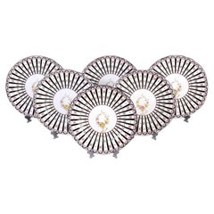 c.1891–1919 Coalport English Bone China Plates, Set of 6, Victorian Era, 8.9in