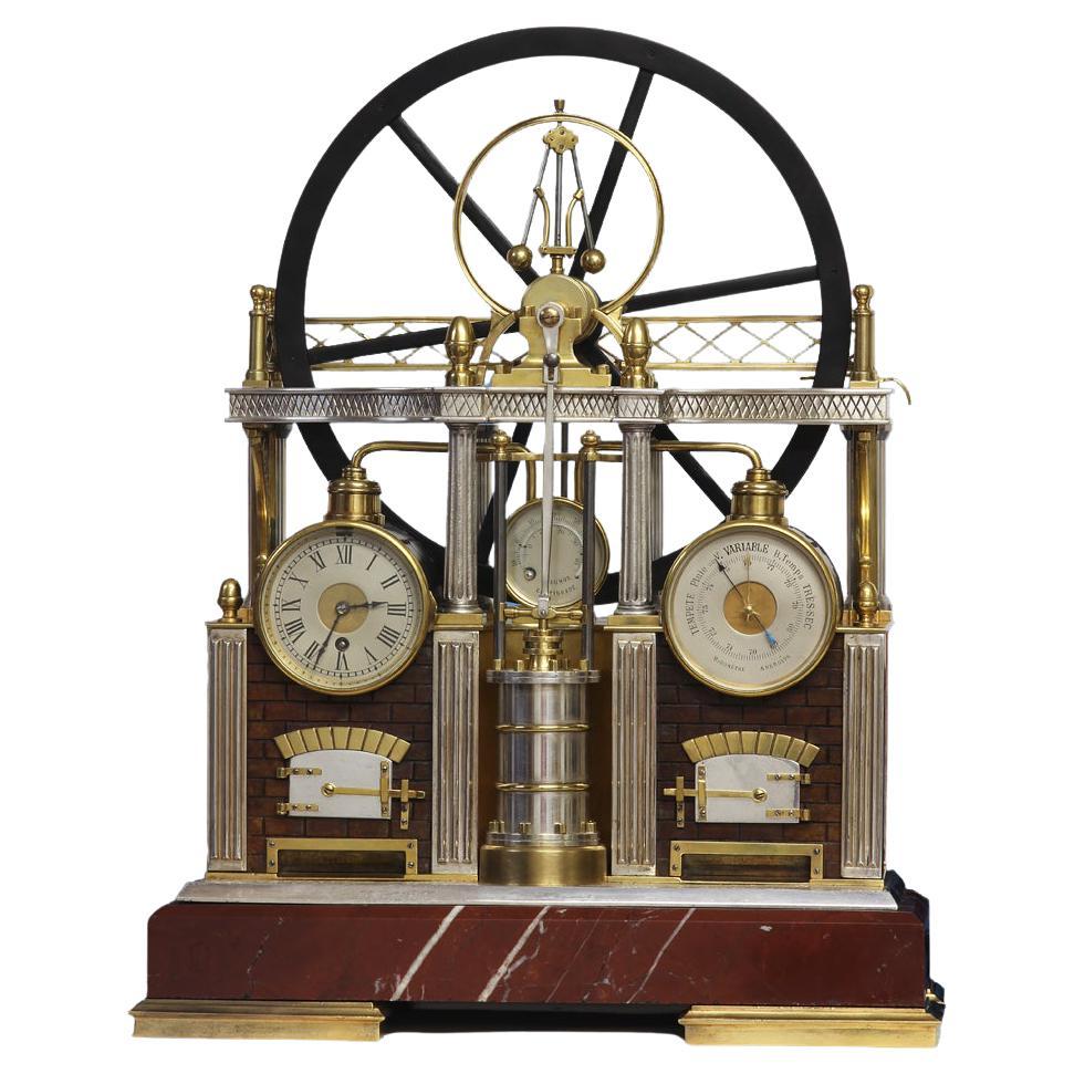 c.1895 Automated Steam Engine Industrial Clock