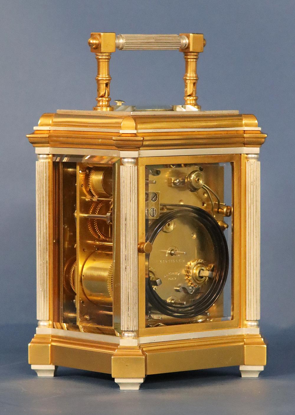 c.1895 French Carriage Clock with Complications by Rodanet In Good Condition In Greenlawn, NY