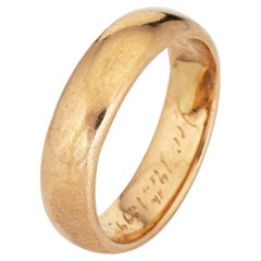 c1899 Antique Victorian Wedding Band Vintage Ring 18k Yellow Gold
