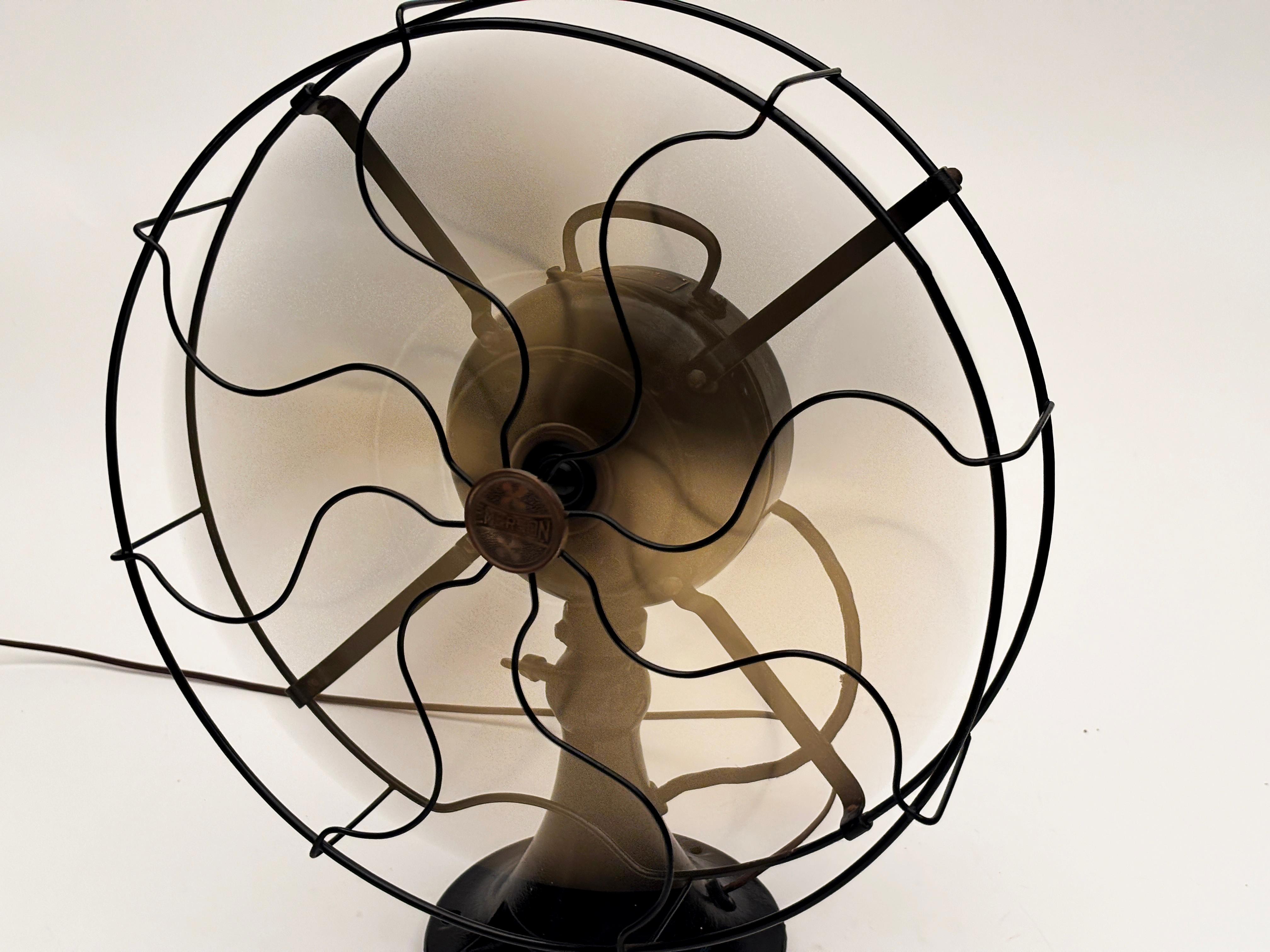 c.1899 Brass and Black Cast Iron Emerson Table Top Fan For Sale 9