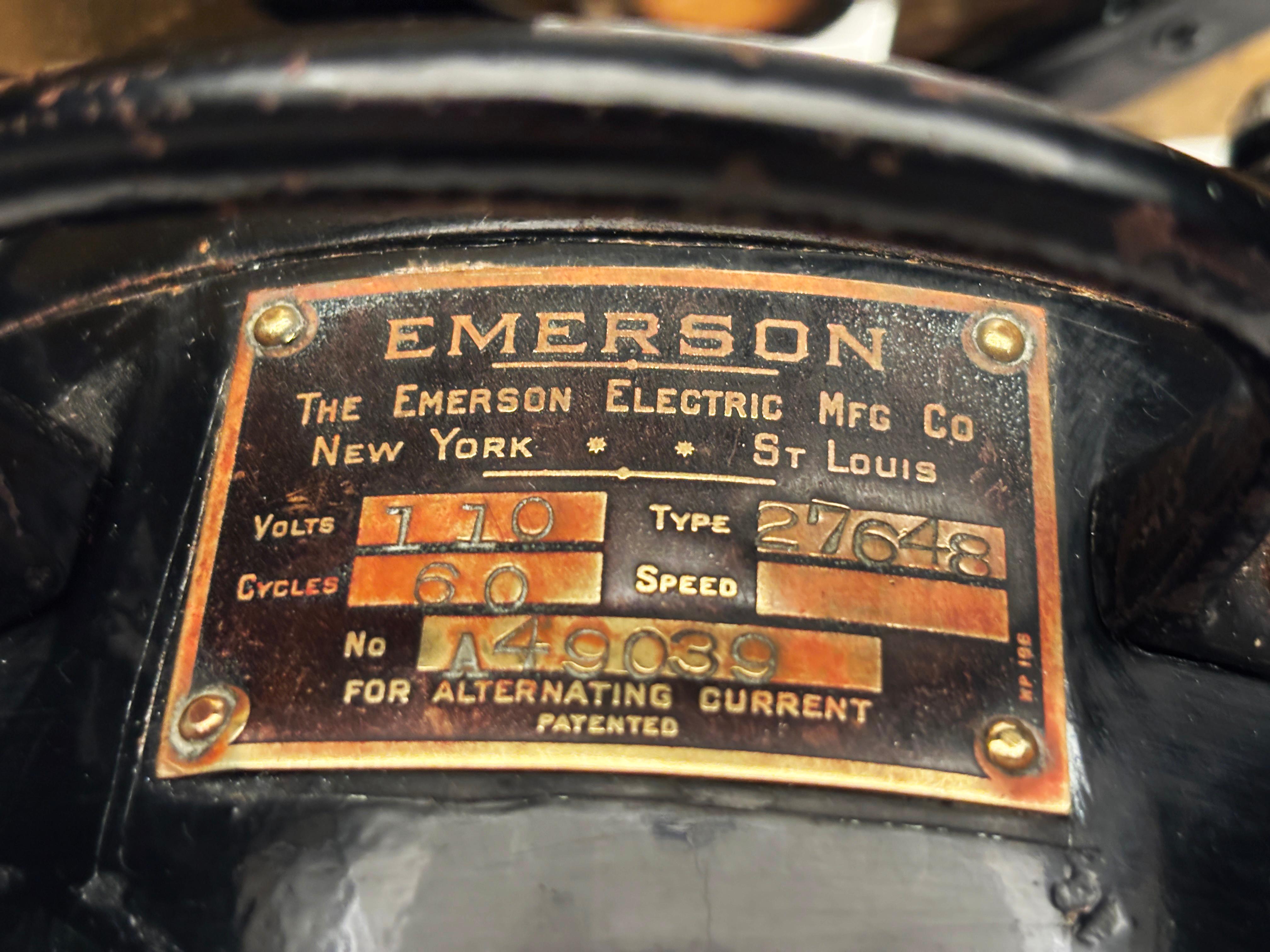 c.1899 Brass and Black Cast Iron Emerson Table Top Fan For Sale 11