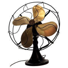 c.1899 Brass and Black Cast Iron Emerson Table Top Fan
