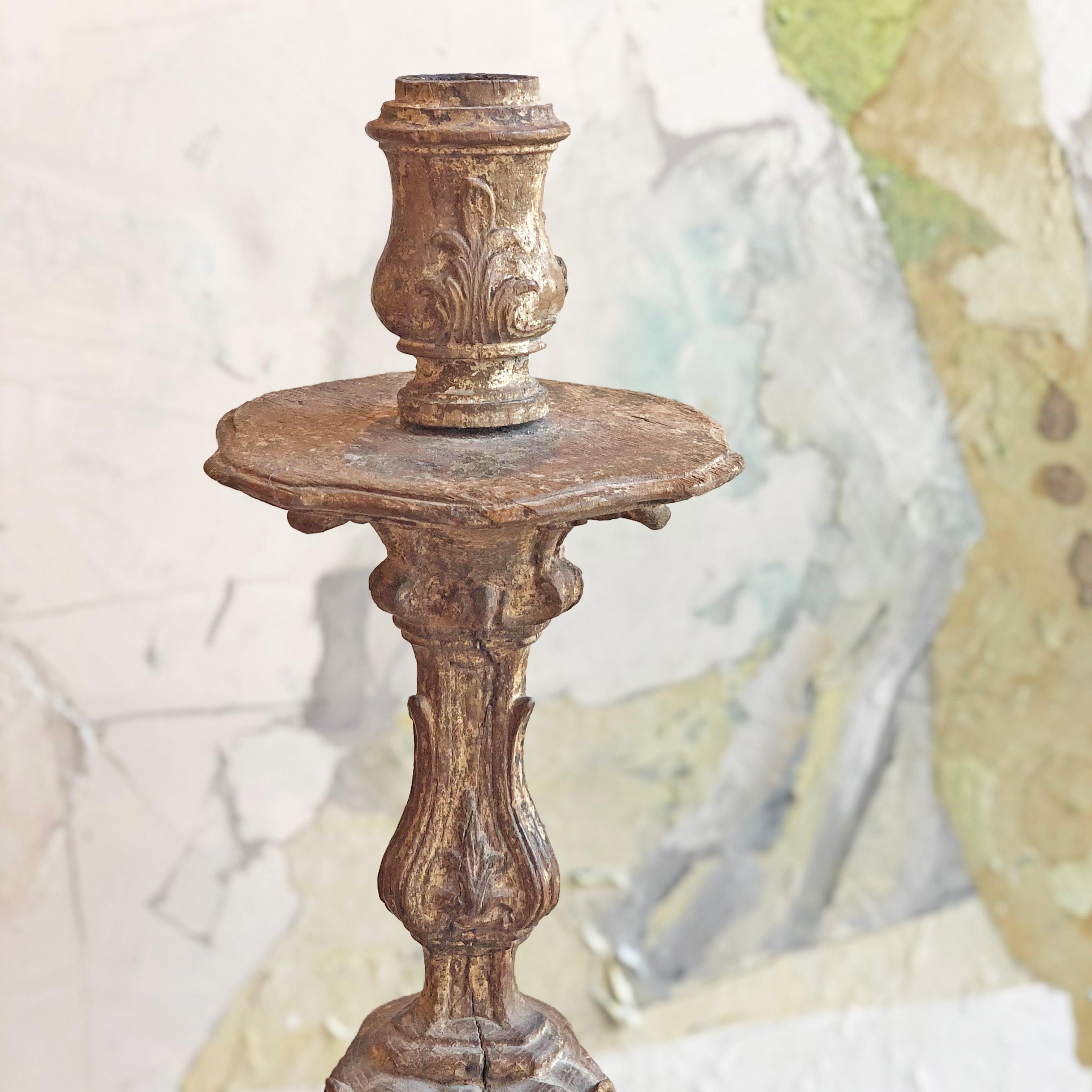 18th Century Baroque Church Candlestick In Fair Condition For Sale In London, GB