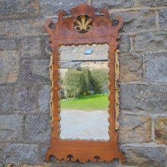 C18th Burr Walnut Parcel-Gilt Fretwork Pier-Glass Georgian Large Wall Mirror