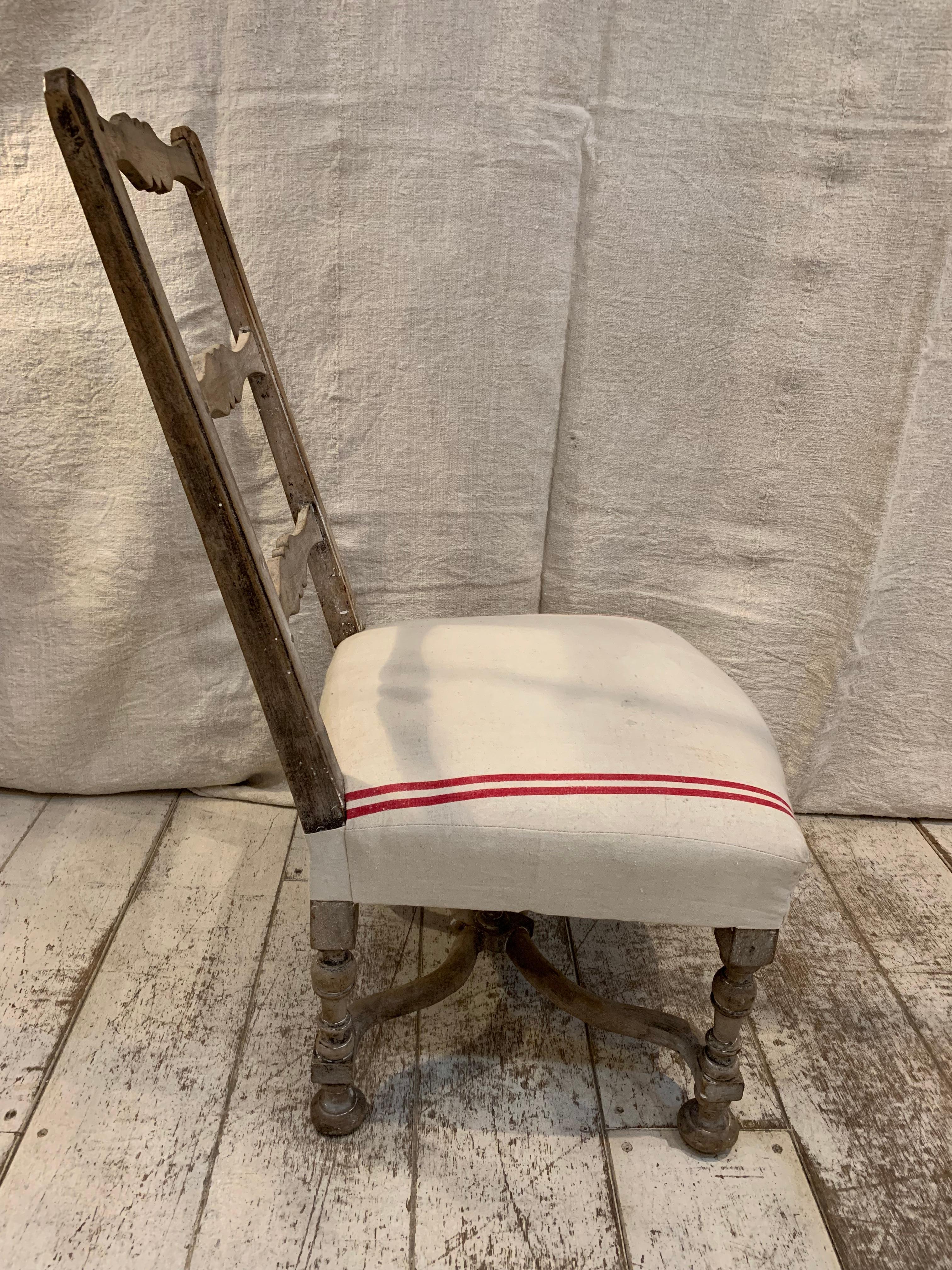 Oak C18th century French country provincial chair For Sale