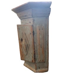 C18th century Swedish painted corner cupboard