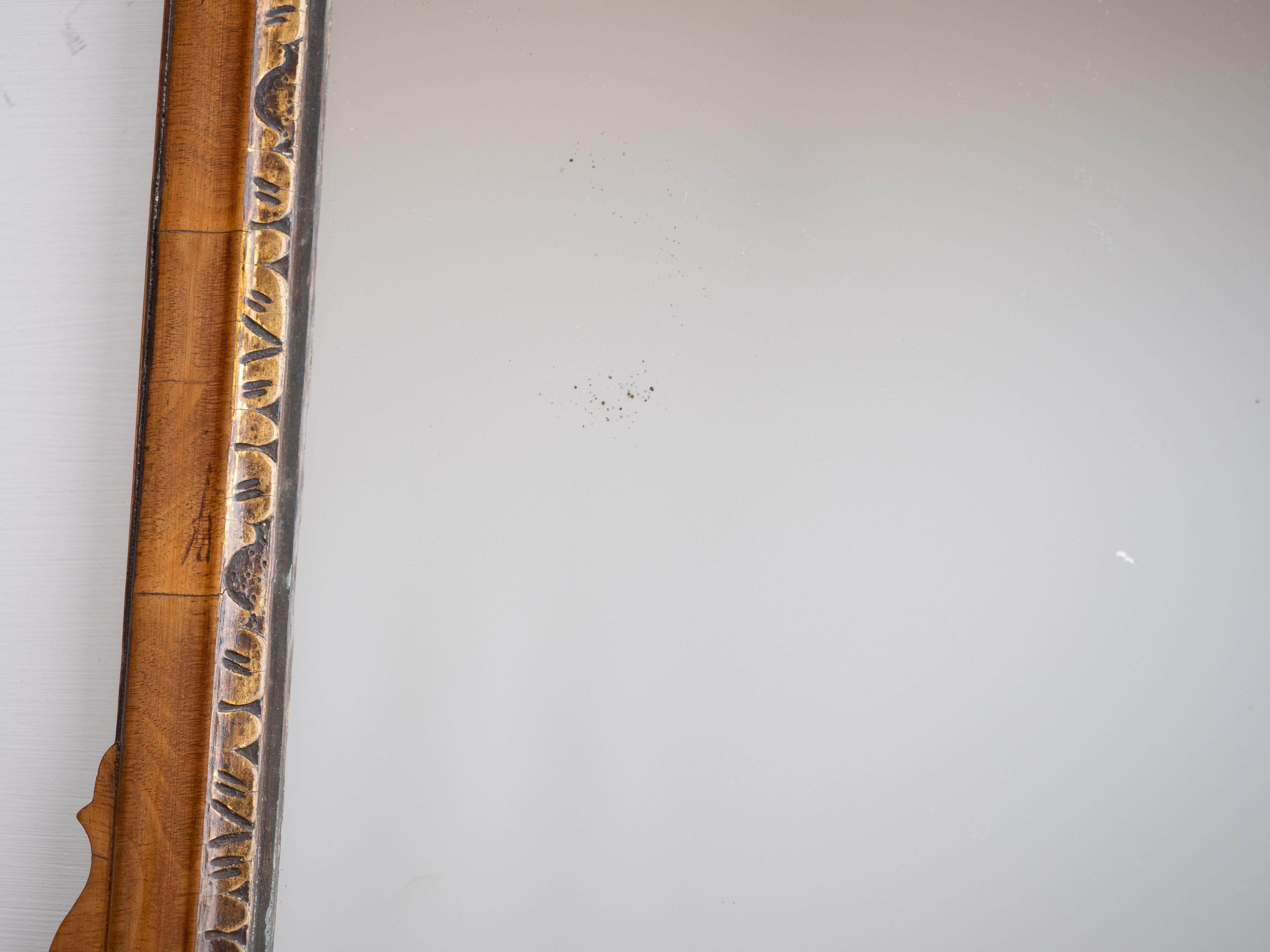 C18th Chippendale Sycamore Rococo Fretwork & Gilt Small Mirror C1770 (Georgian) For Sale 6