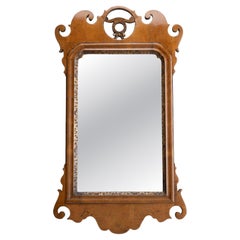 C18th Chippendale Sycamore Rococo Fretwork & Gilt Small Mirror C1770 (Georgian)