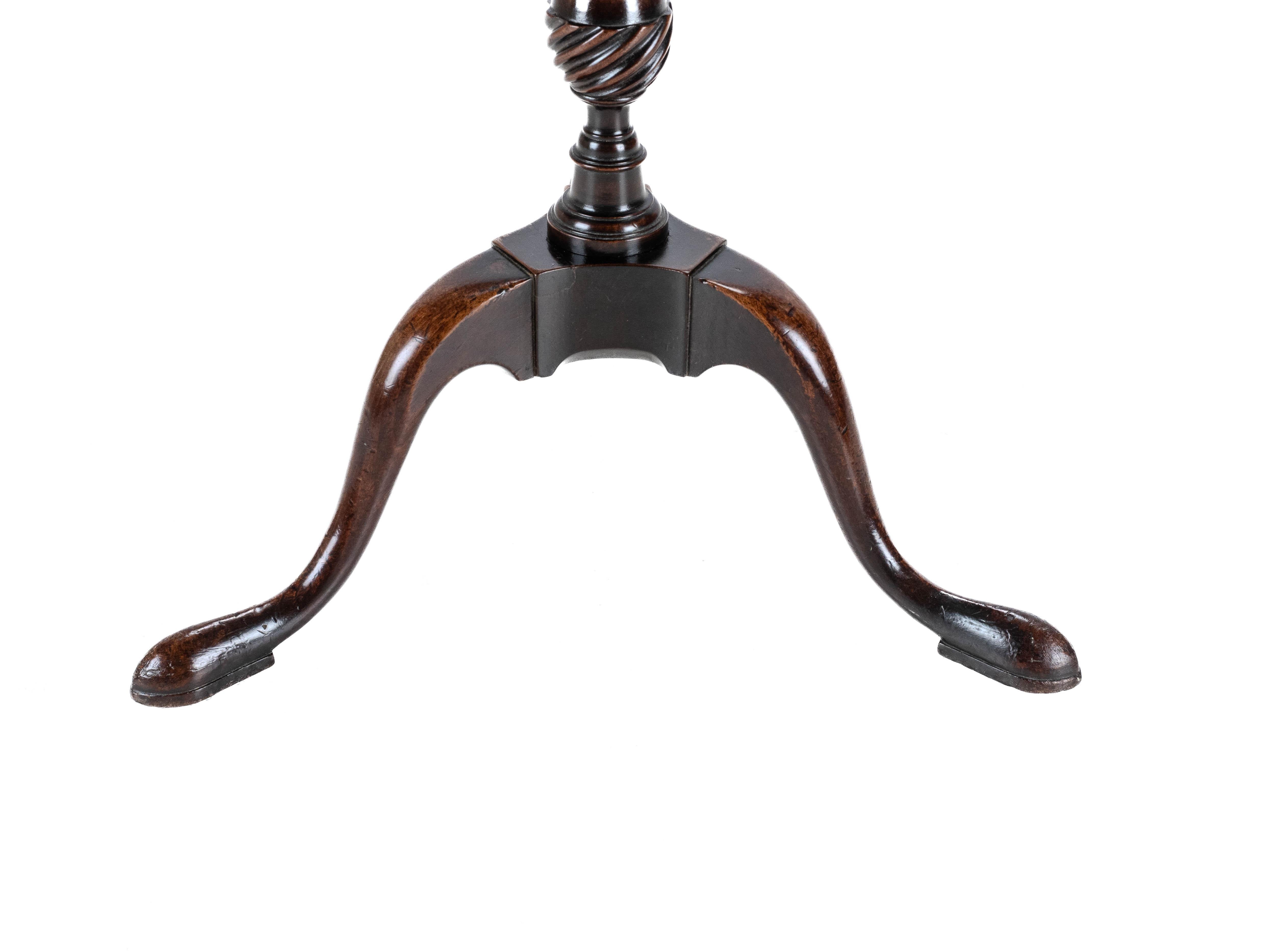 C18th Georgian Tripod Kettle Stand Mahogany / Wine Table (Side Occasional Small) 7