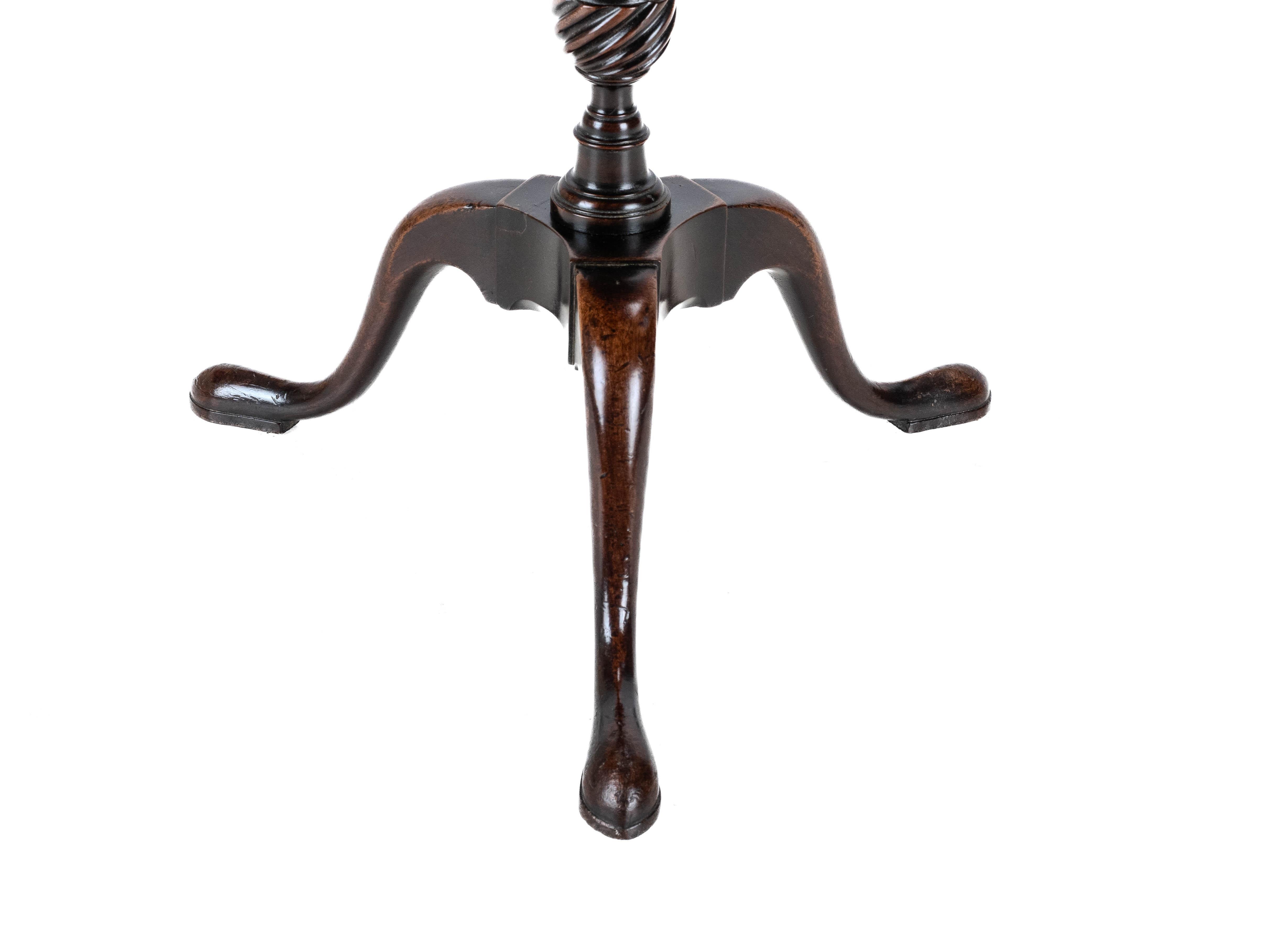 C18th Georgian Tripod Kettle Stand Mahogany / Wine Table (Side Occasional Small) 8