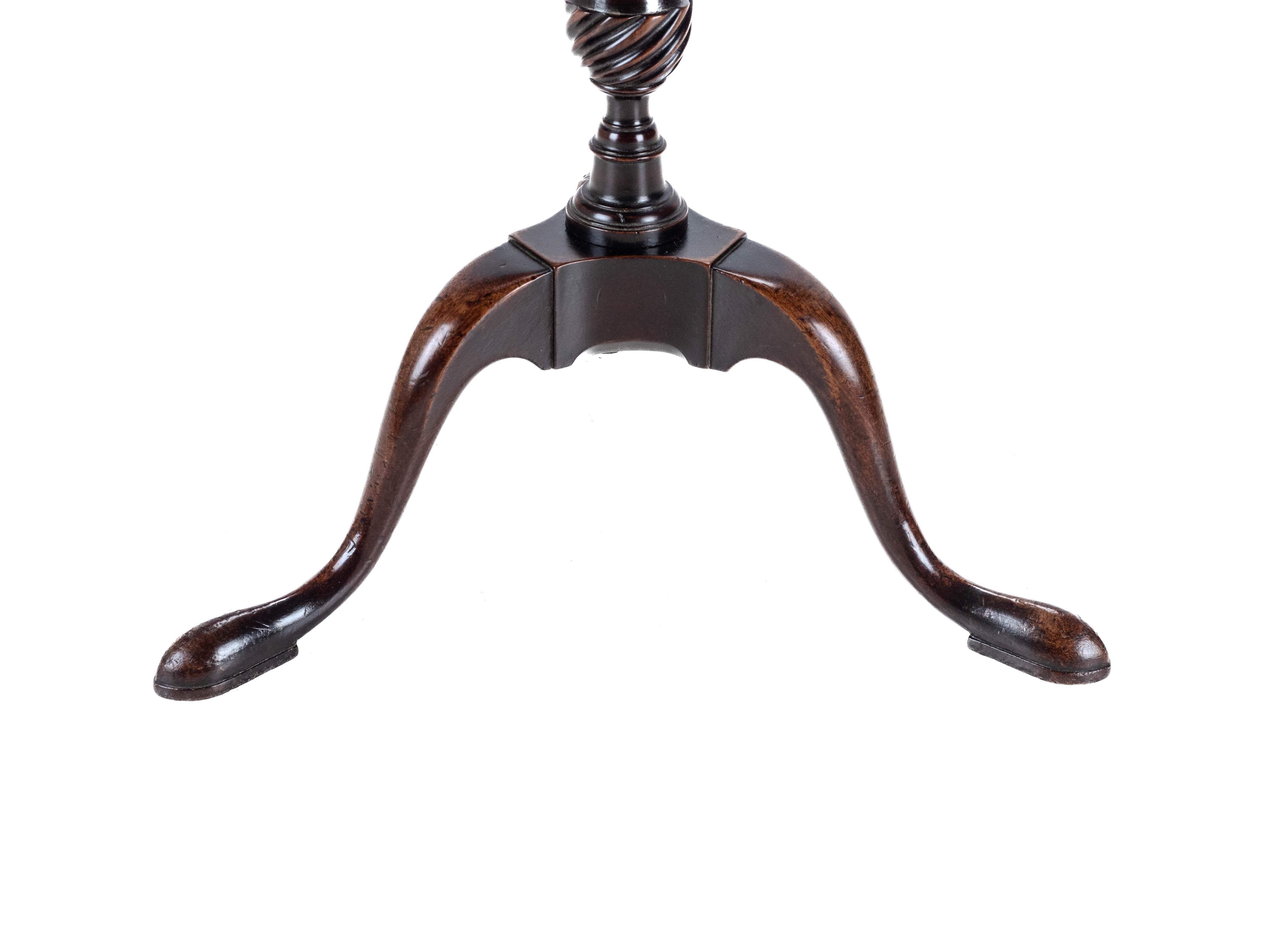 C18th Georgian Tripod Kettle Stand Mahogany / Wine Table (Side Occasional Small) 9
