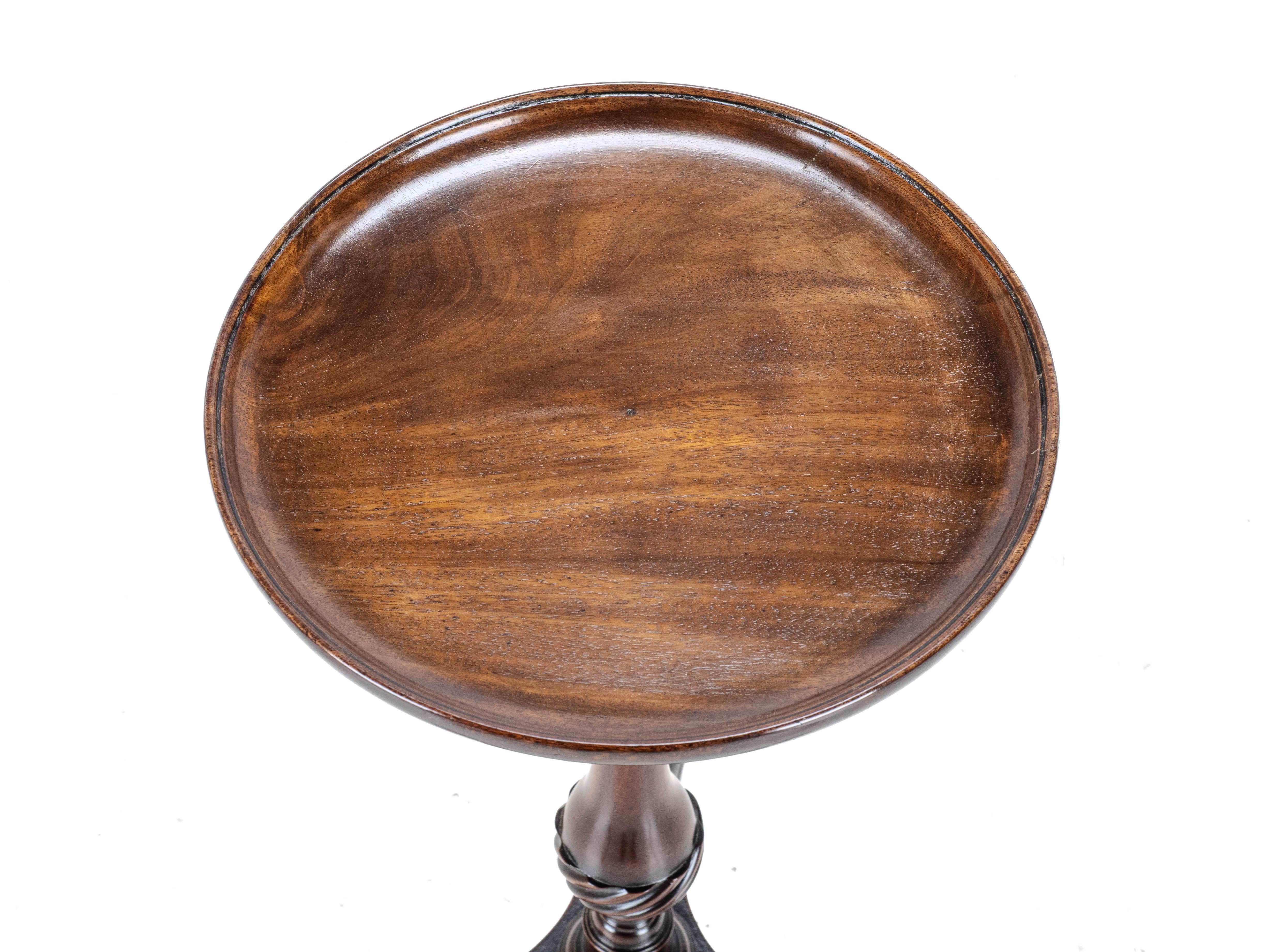 XVIIIe siècle C18th Georgian Tripod Kettle Stand Mahogany / Wine Table (Side Occasional Small)