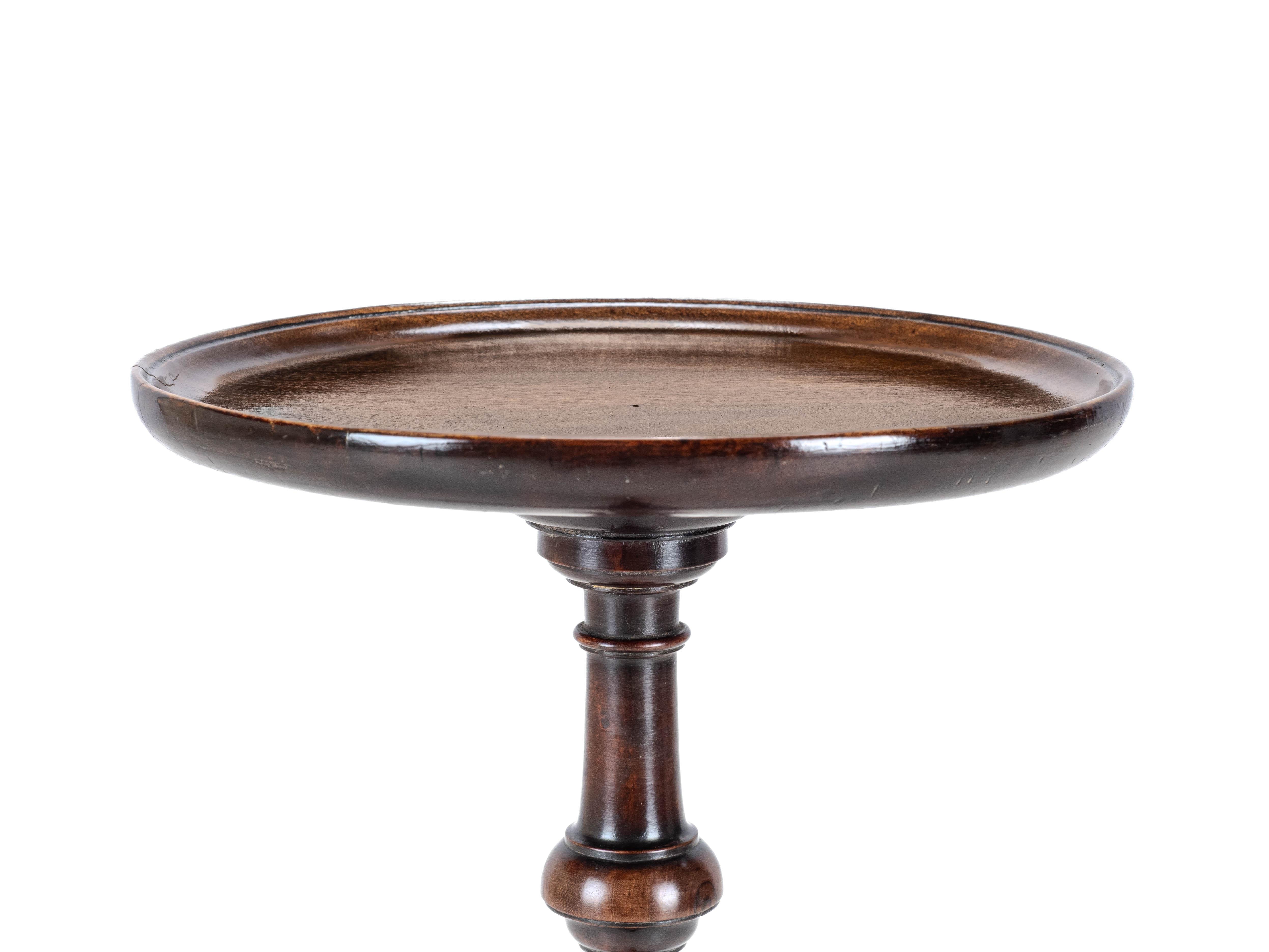 C18th Georgian Tripod Kettle Stand Mahogany / Wine Table (Side Occasional Small) 1