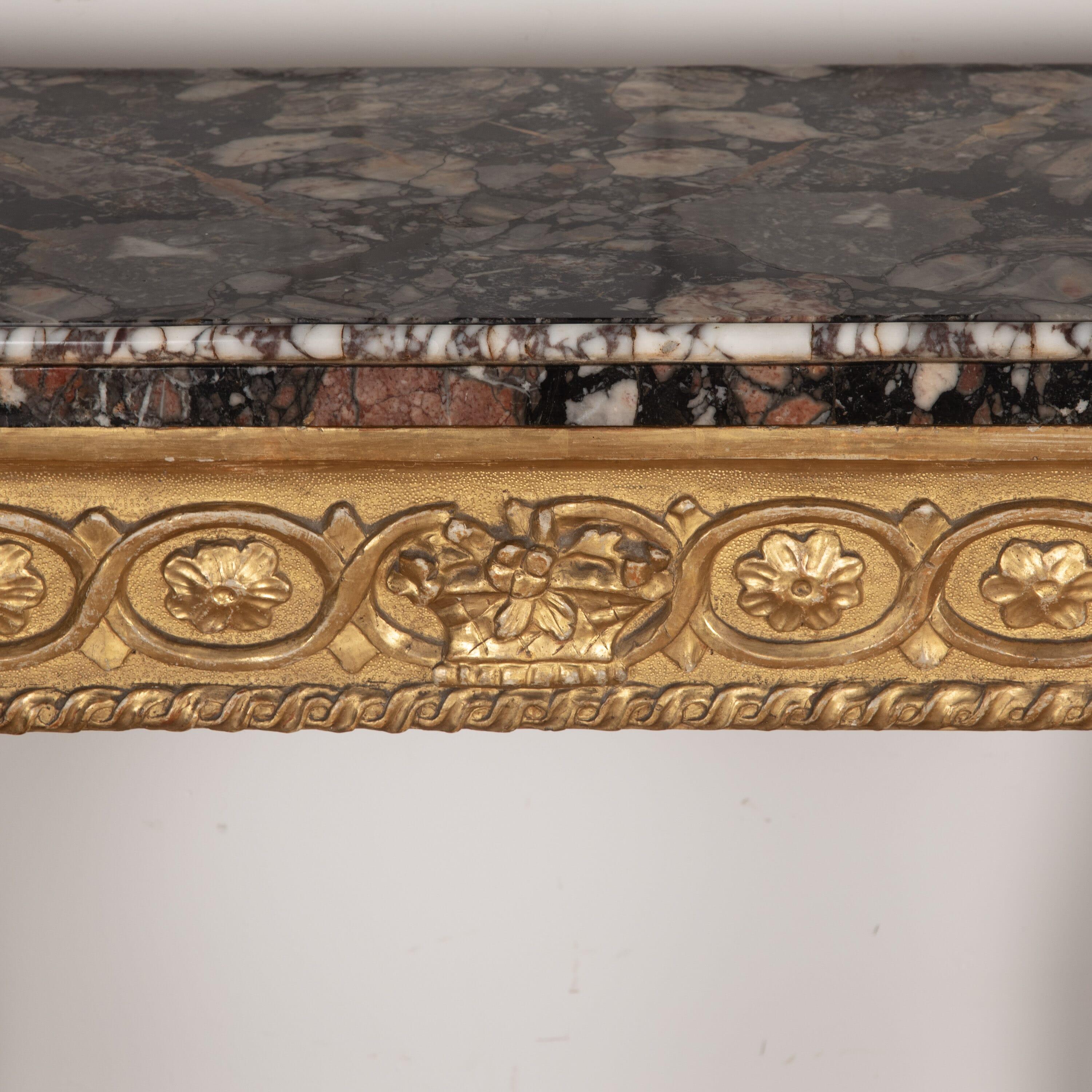 C18th Giltwood & Marble Top Pier Table For Sale 3