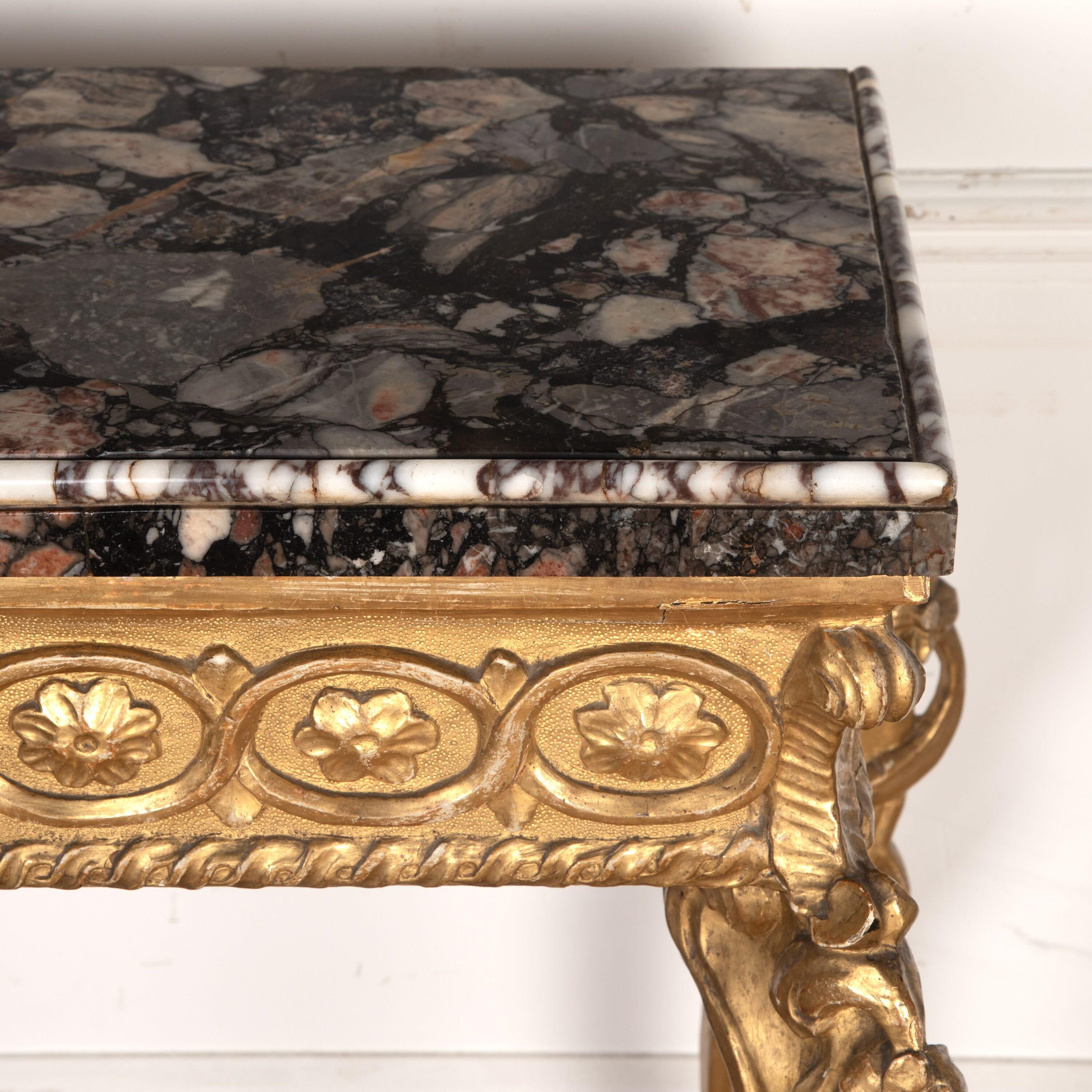 C18th Giltwood & Marble Top Pier Table For Sale 7