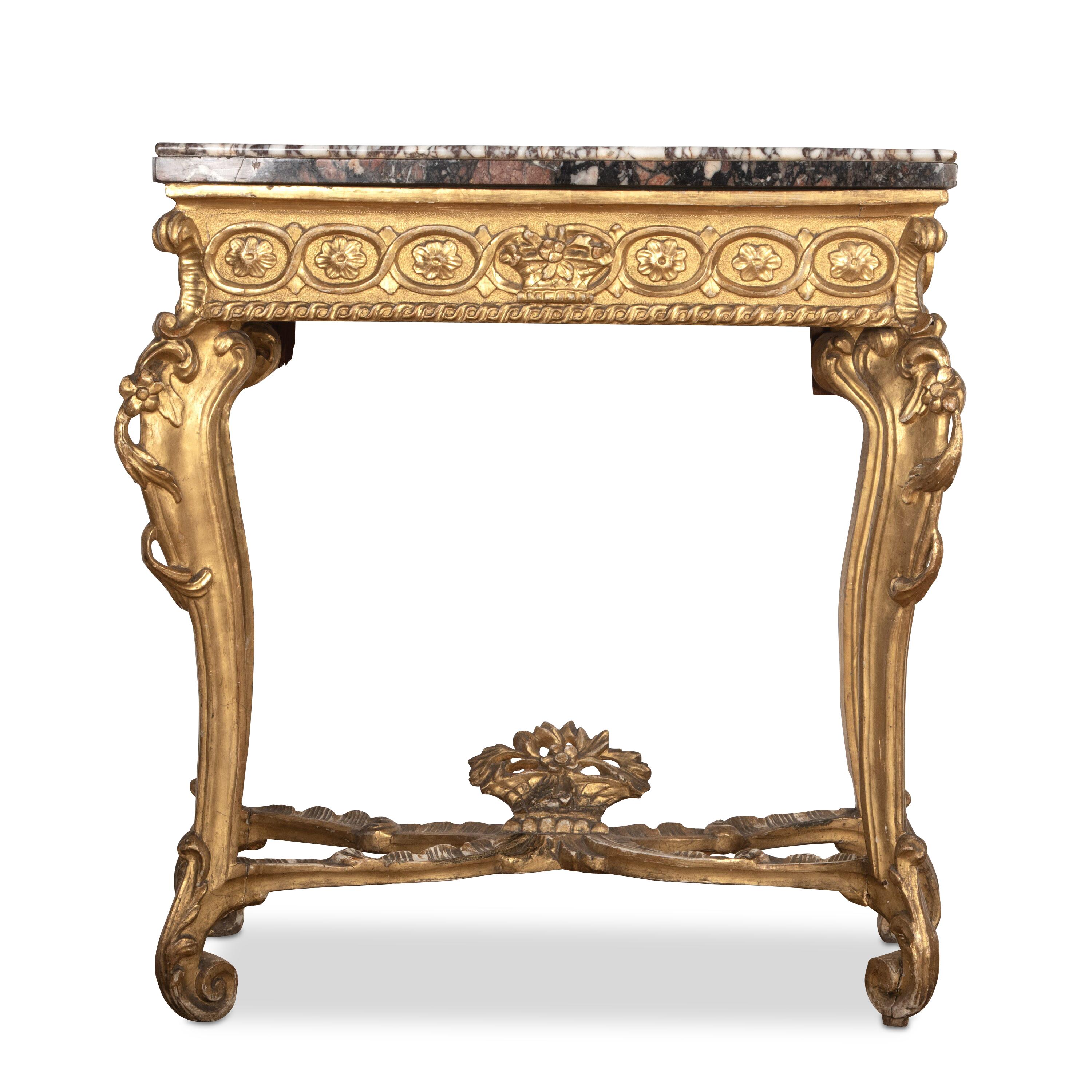 C18th Giltwood & Marble Top Pier Table For Sale 1