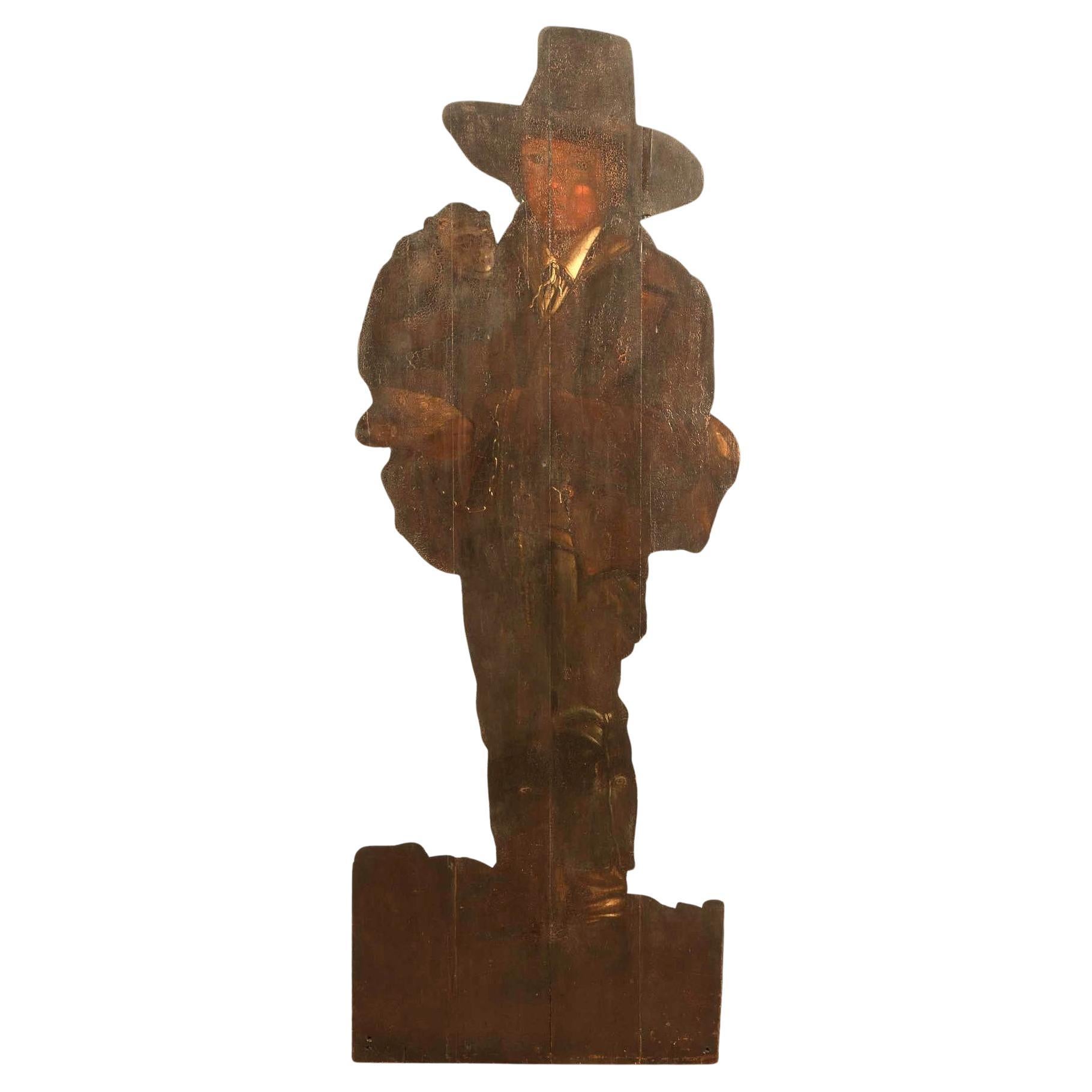 Tablero de maniquí de tamaño natural del siglo XVIII de caballero y mono en venta