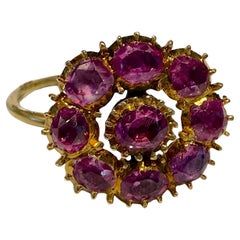 C1900 18K Natural Pink Sapphire Cluster Ring size 7.25