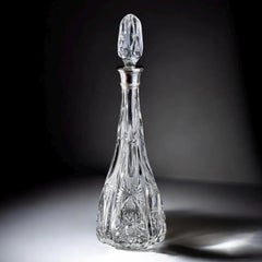 c.1900-1920 Brilliant Cut Crystal Decanter with Silver-Mounted Collar, Star Mark