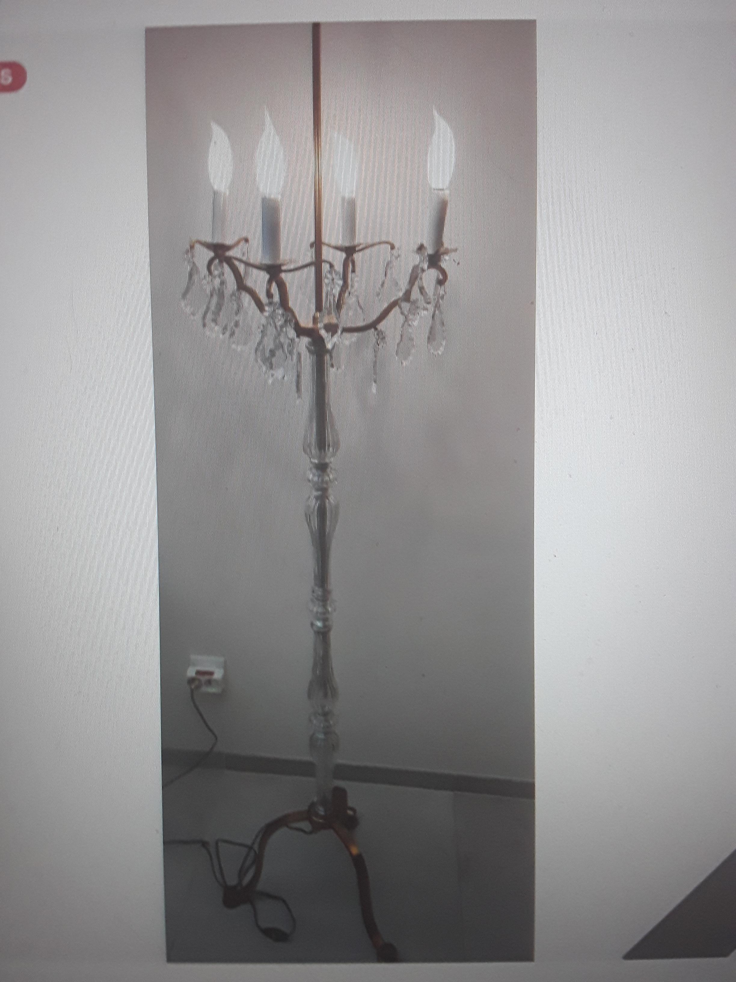 c1900 Antique French Luigi XV Bronzo dorato con lampada da terra in cristallo firmata Baccarat in vendita 1