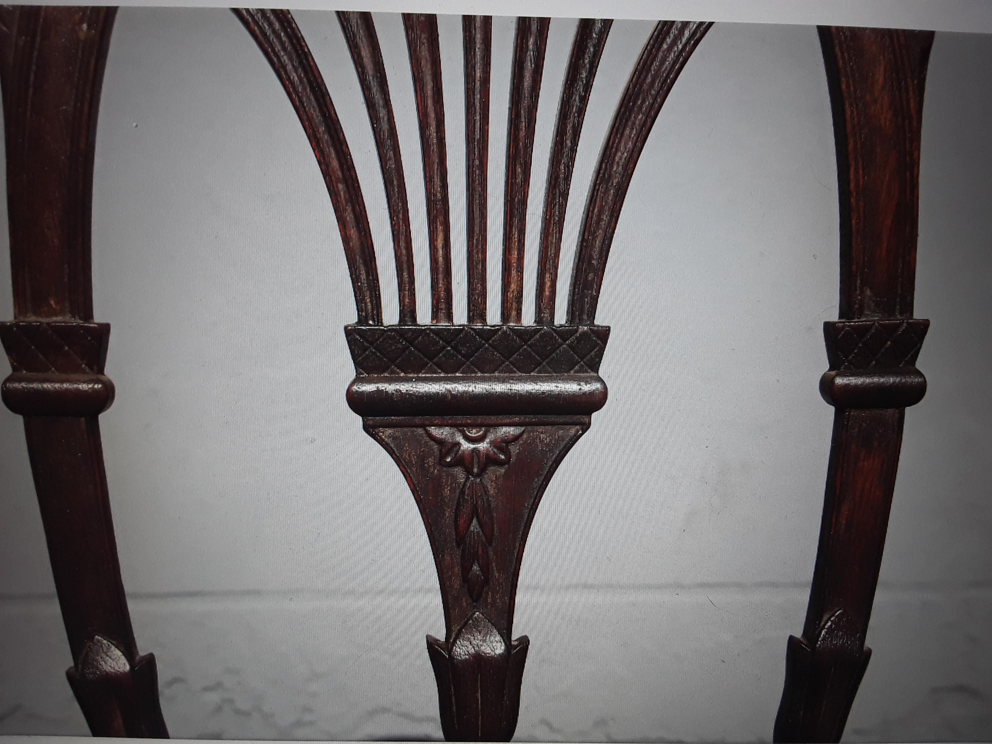 c1900 Antique Heavily and Masterfully Carved Armchair in the Sheraton Style. Incredibly beautiful carving.
