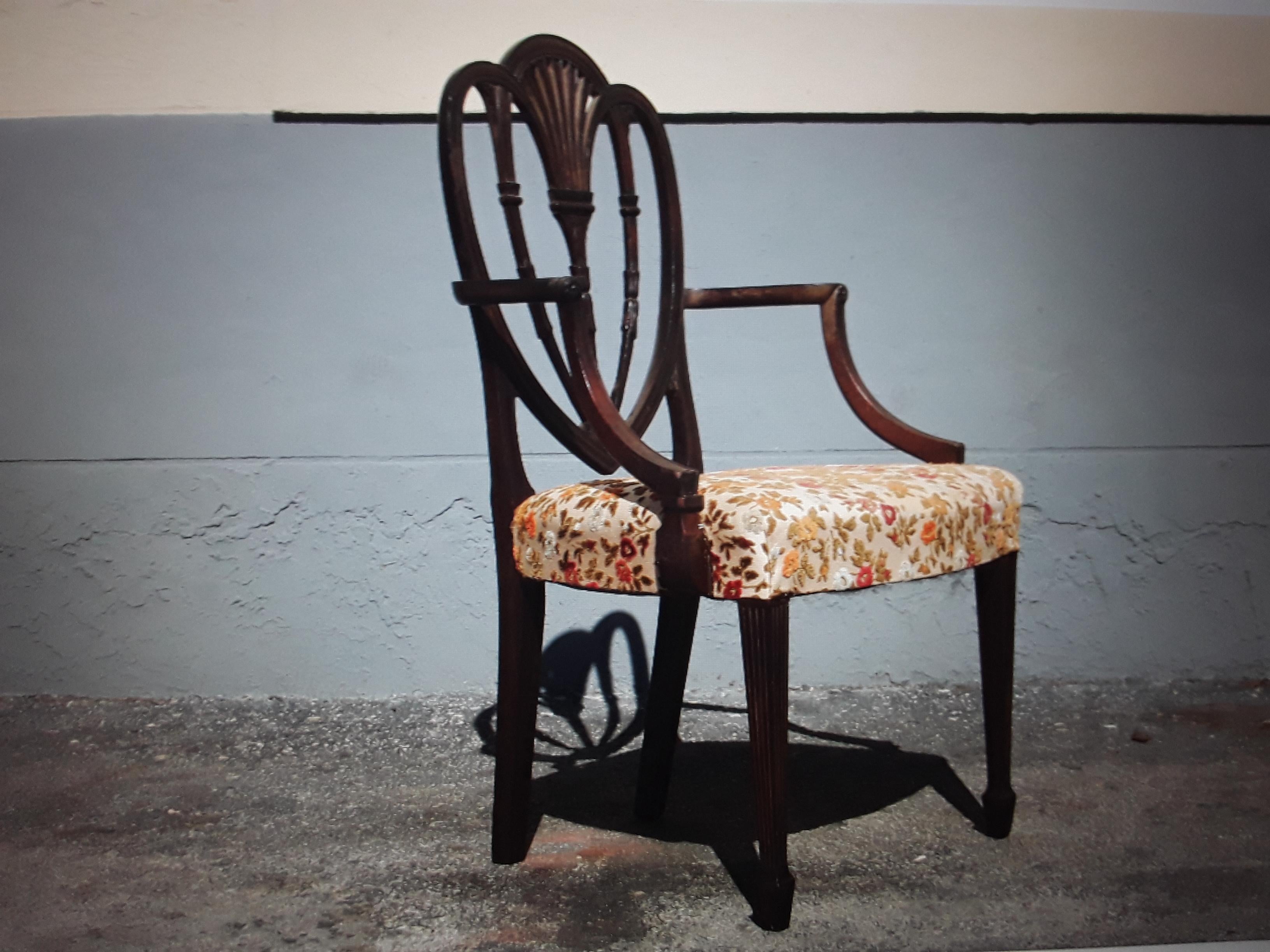 c1900 Antique Sheraton Style Highly/ Expertly Carved Armchair For Sale 2