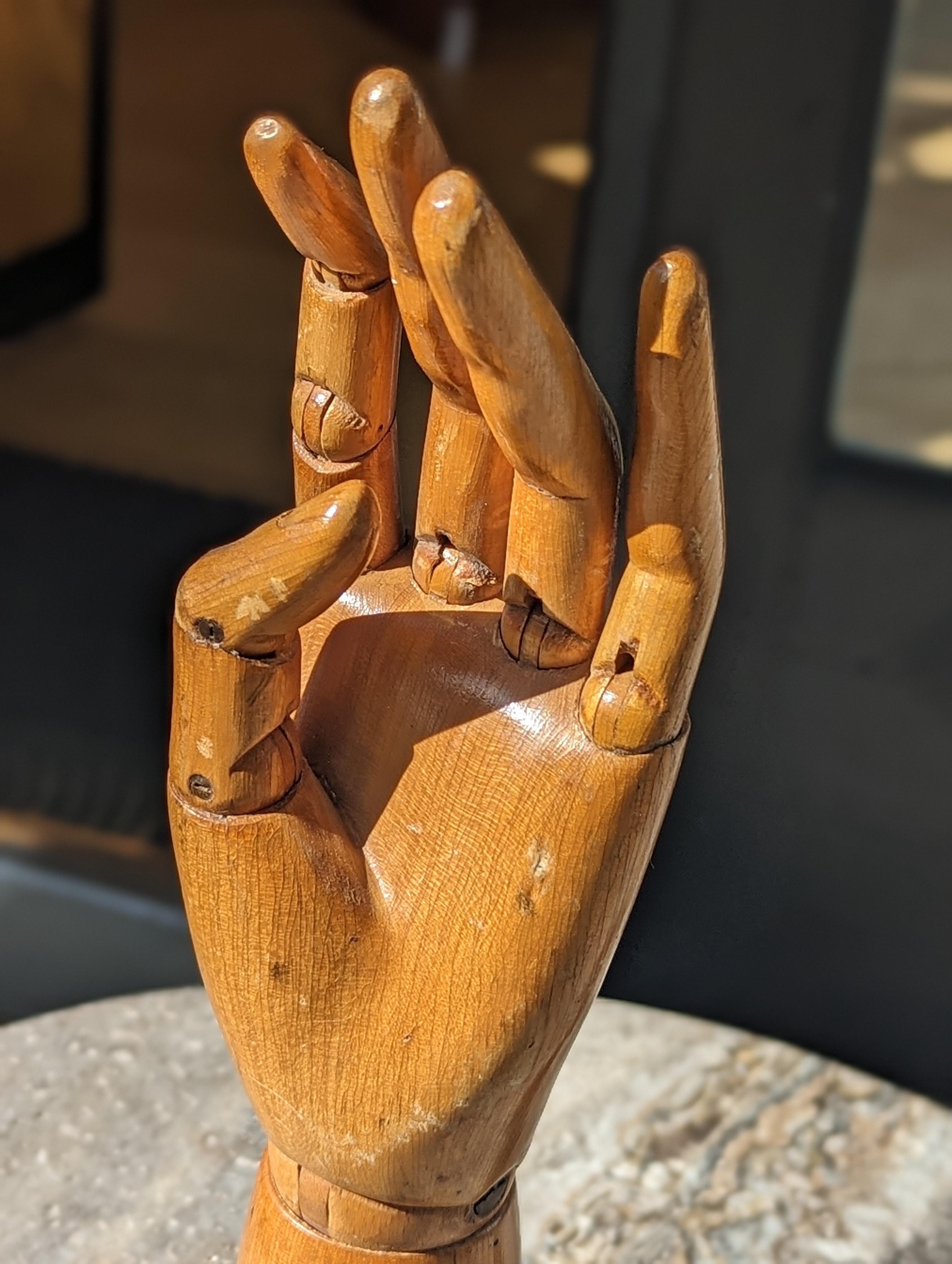 C.1900 Articulated Wooden Hands - Artist's Model or Display For Sale 1