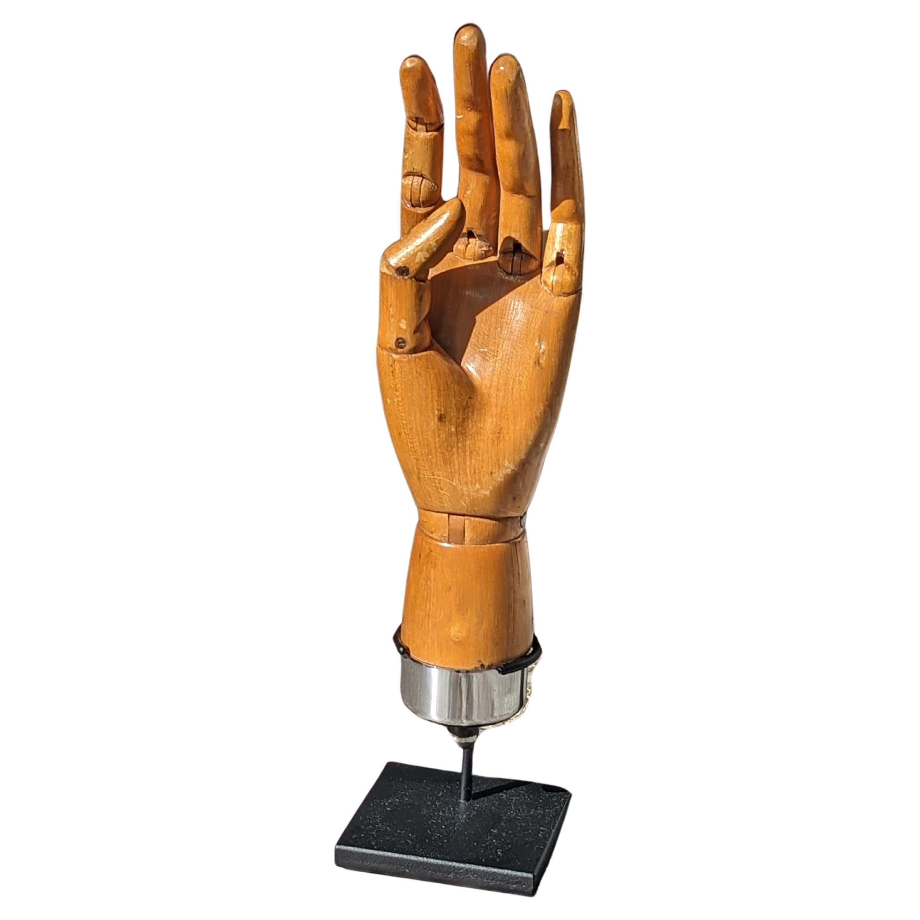 C.1900 Articulated Wooden Hands - Artist's Model or Display For Sale