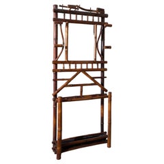 c.1900 Bamboo chinoiserie hall stand with mirror